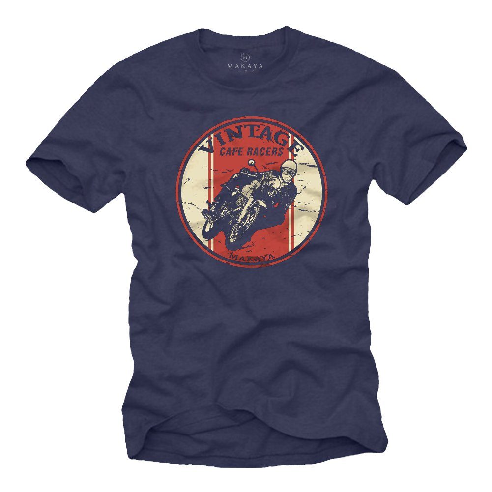 T-Shirt Herren Vintage Biker Motiv Aufdruck Racer Motorrad Bekleidung Männer
