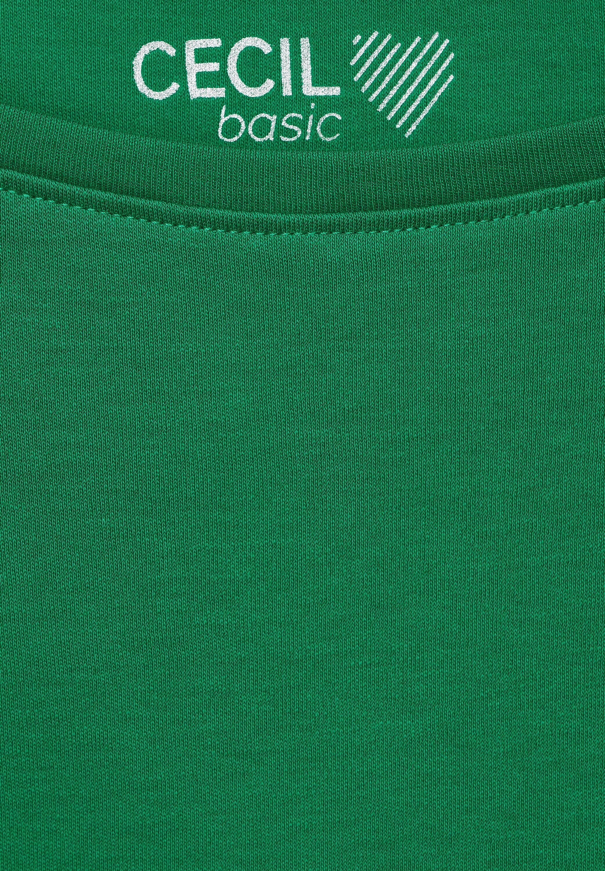 Cecil 3/4-Arm-Shirt Basic Shirt in in easy Unifarbe green Unifarbe