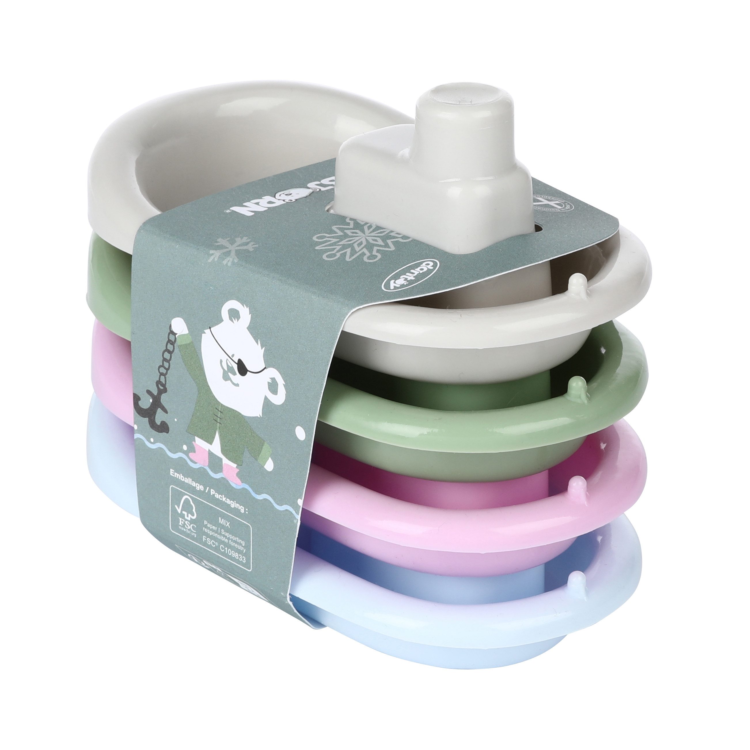 dantoy Badespielzeug Thorbjorn Bootsset – 4 Kinderboote, ab 2 Jahren (4-tlg)