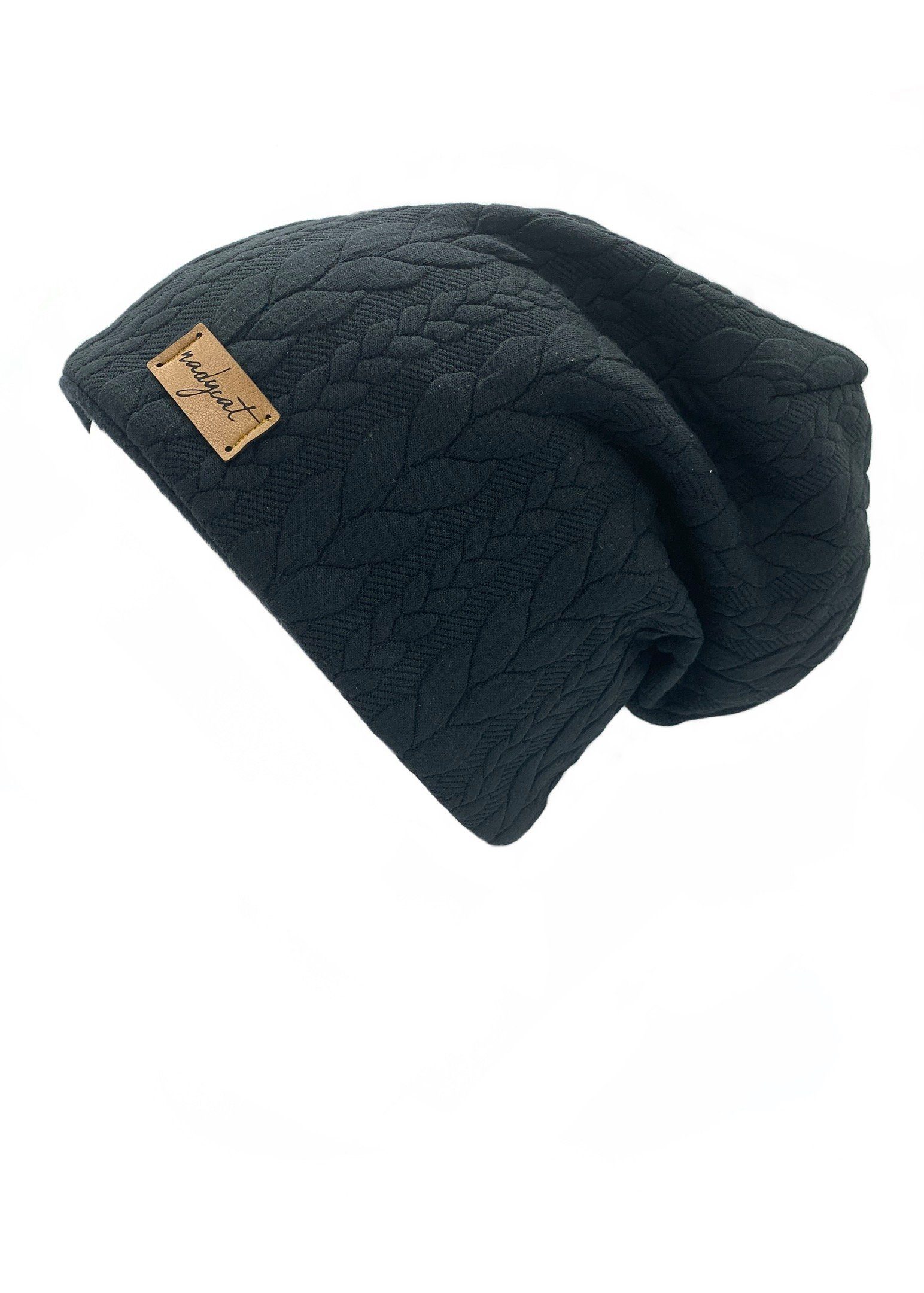 nadycat Beanie ZOPF & STYLE schwarz (2-St., Beanie mit passendem Loop) handgefertigt aus der Lausitz