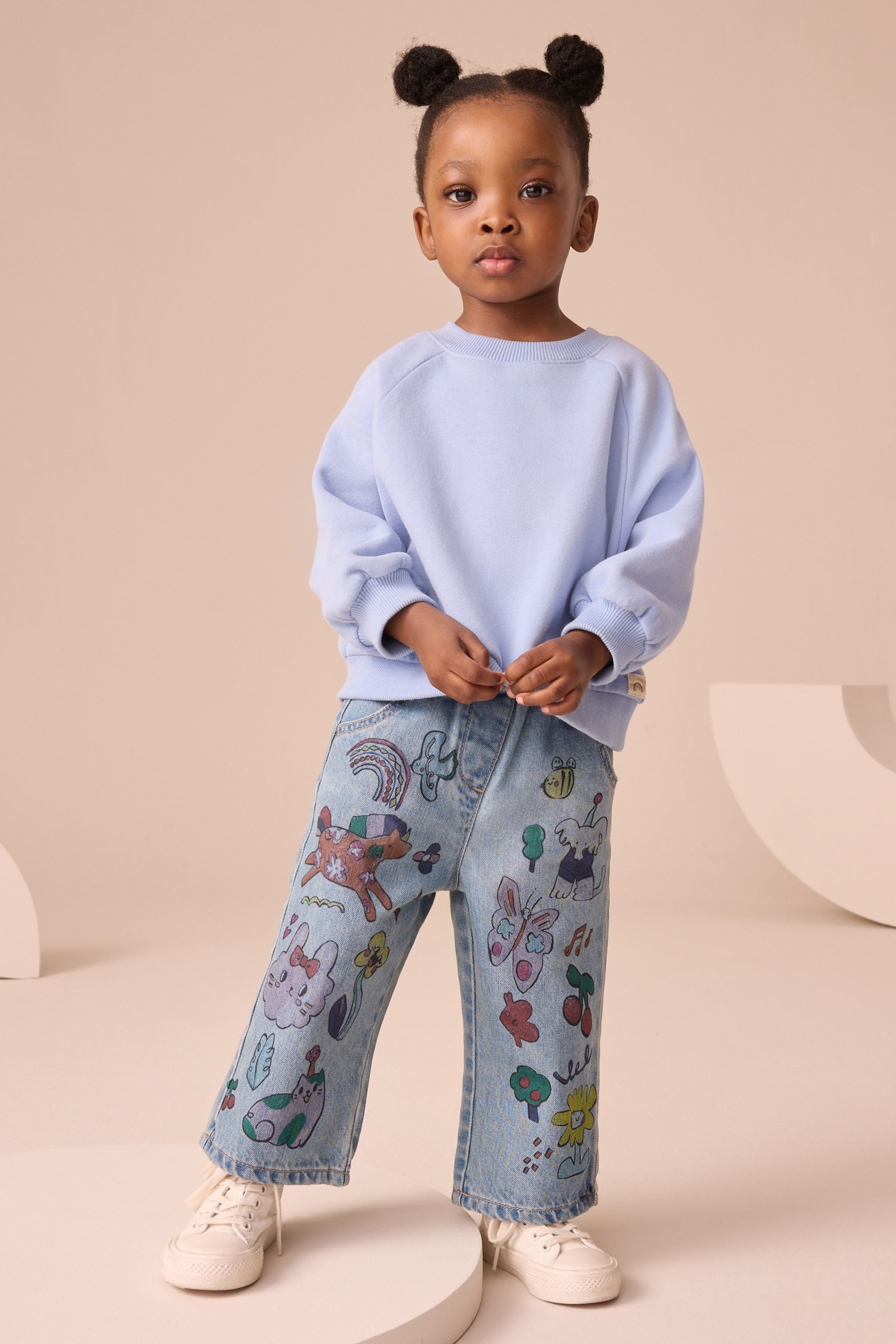 Next Dehnbund-Jeans Jeans mit Motiv-Print (1-tlg)