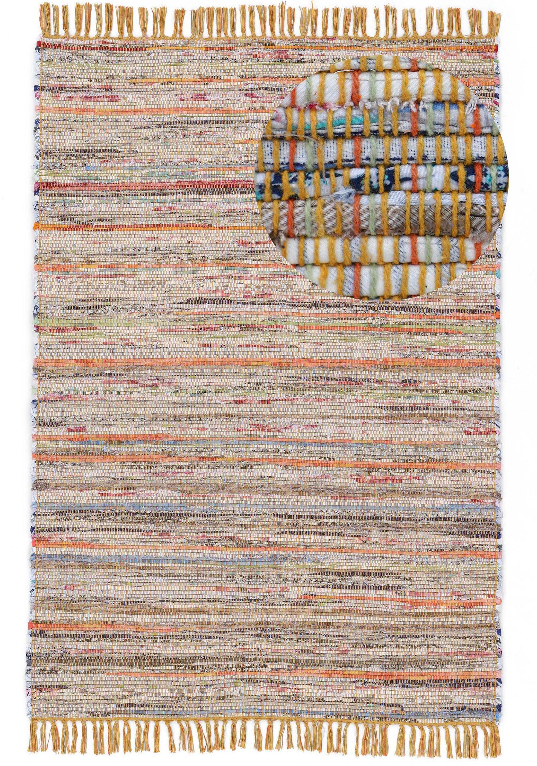 Teppich »Kelim Chindi«, carpetfine, rechteckig, Höhe 6 mm, Flachgewebe  Wendeteppich mit Fransen, Wohnzimmer online kaufen | OTTO