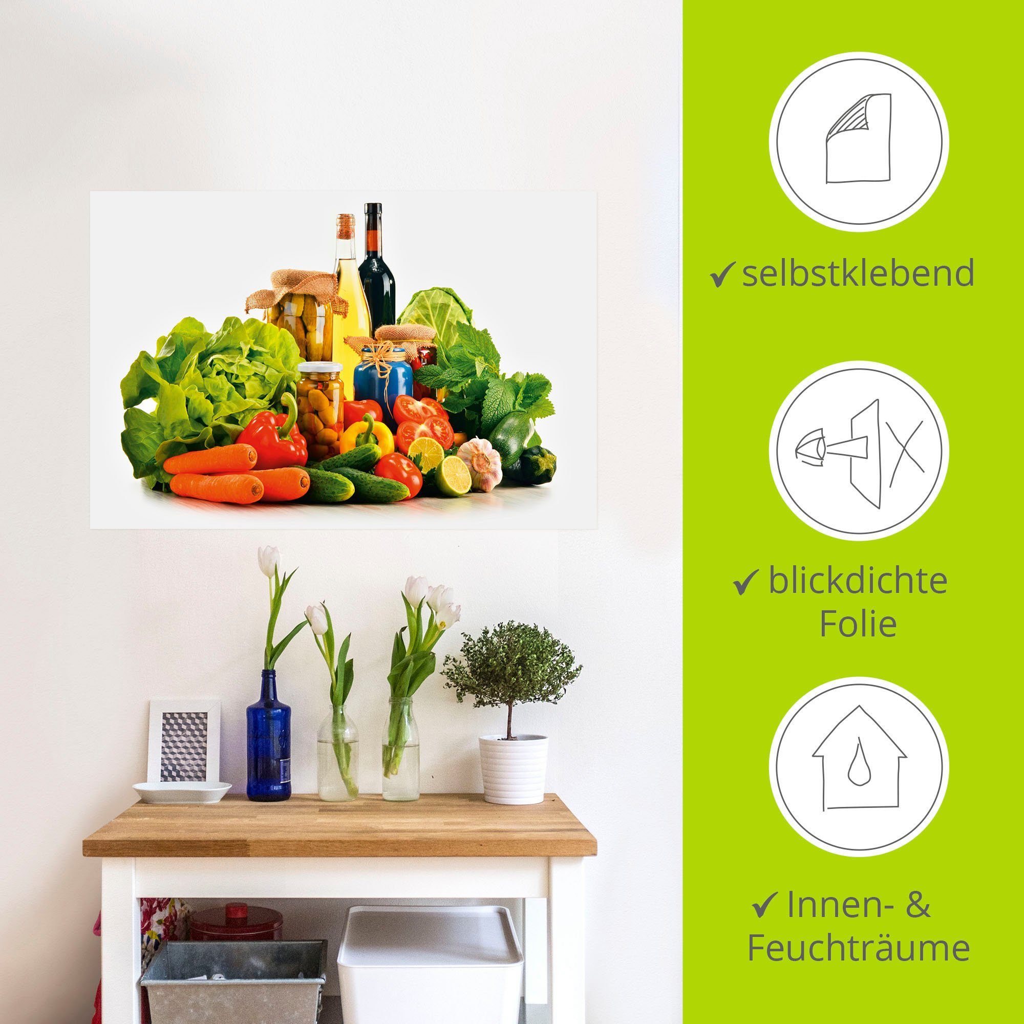 I, Gemüse Leinwandbild, in Wandaufkleber versch. Stillleben oder (1 Größen als St), Poster Artland Alubild, Lebensmittel Wandbild