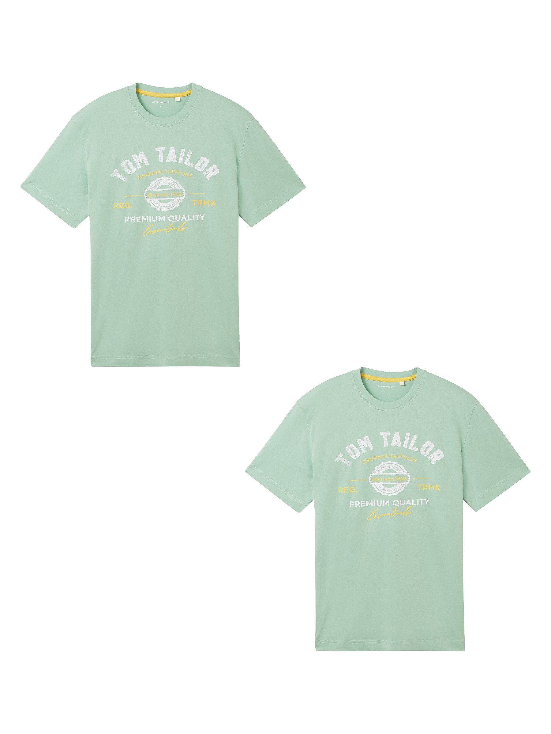 TOM TAILOR T-Shirt Logo 2-er Pack Kurzarm Set mit Logo Print für (2-tlg) T-Shirt mit Logo Print