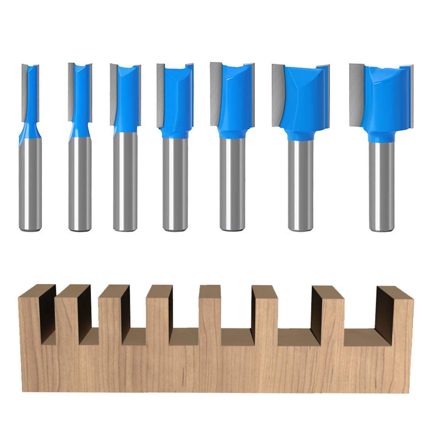 LuxusKollektion Holz-Nutfräser Fräser Oberfräse Schaft 8mm Nutfräser Holz Set Zweischneidig 7