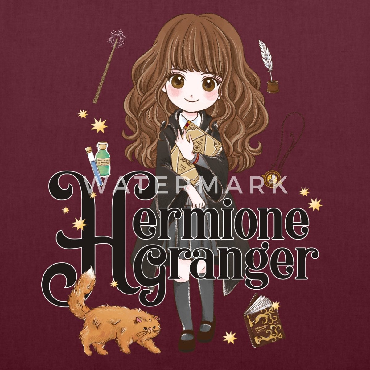 Spreadshirt Henkeltasche Harry Potter Hermine Granger Chibi Stoffbeutel (1- günstig online kaufen