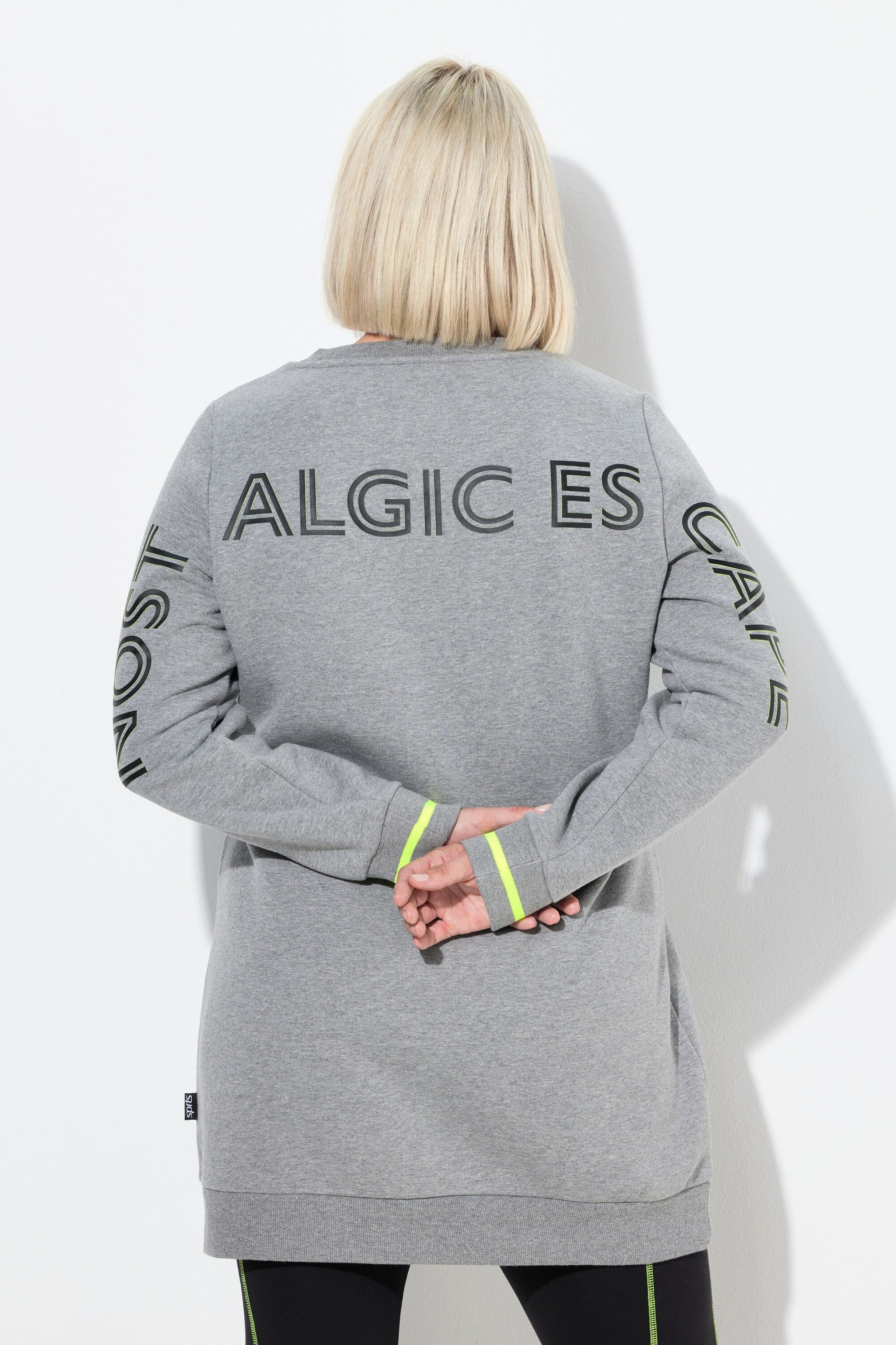 Ulla Popken Sweatshirt Long-Sweater Schriftdruck Rundhals Langarm – Bild 3 von 4