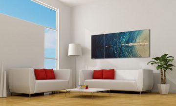 WandbilderXXL Gemälde Icy Splash 200 x 80 cm, Abstraktes Gemälde, handgemaltes Unikat