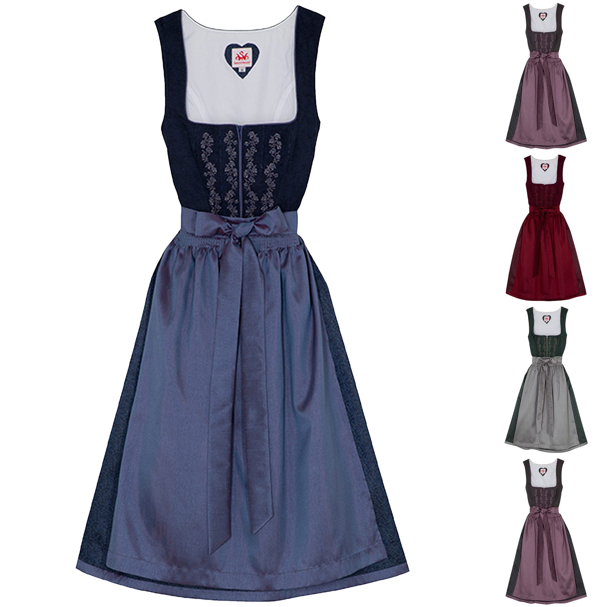 Dirndl Set Mädchen 2-teilig - Bayerische Tracht Mit Blumenmuster