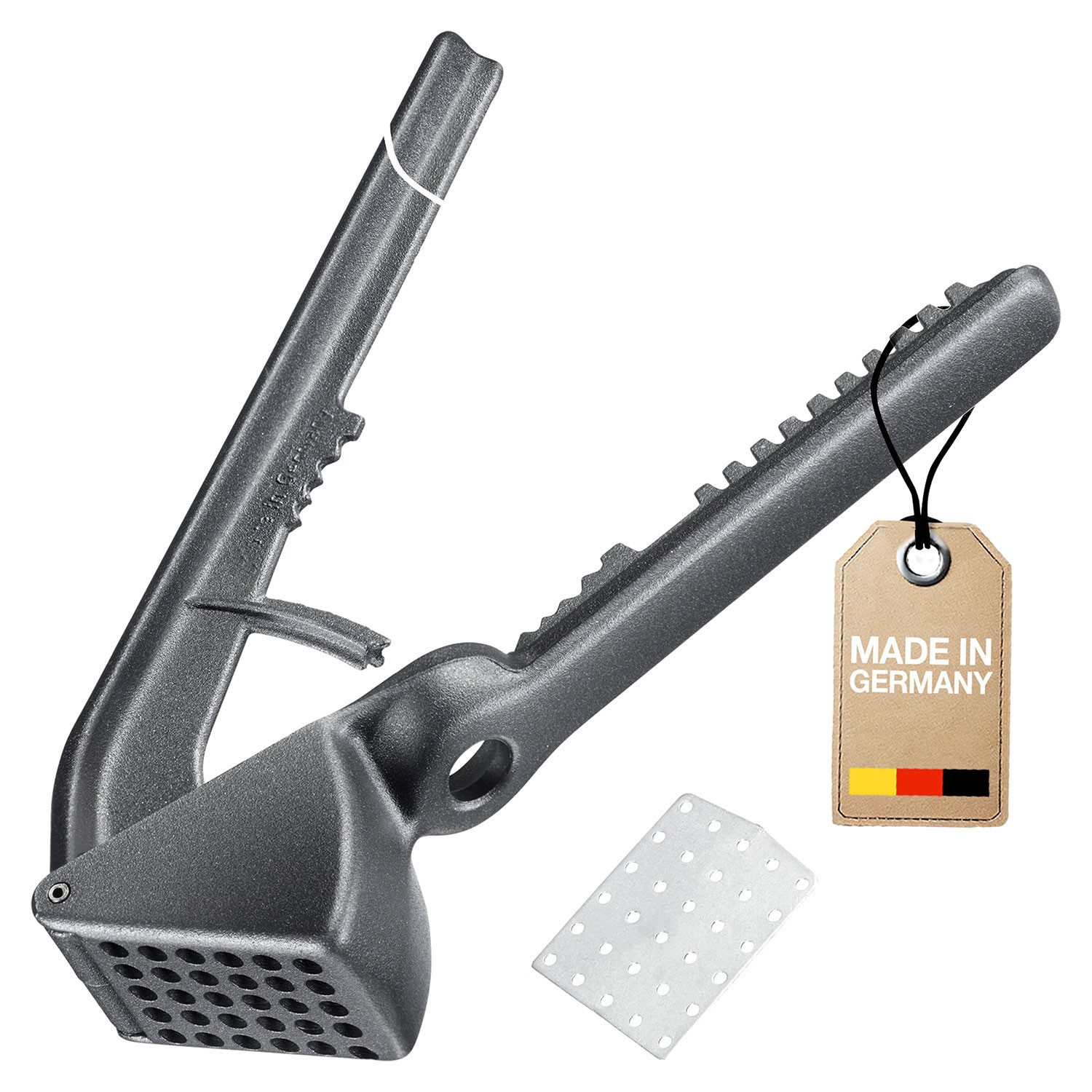 WESTMARK Knoblauchpresse Extracta Black Edition – Zwiebelpresse & Ingwerpresse – aus Aluminium, Aluminium
