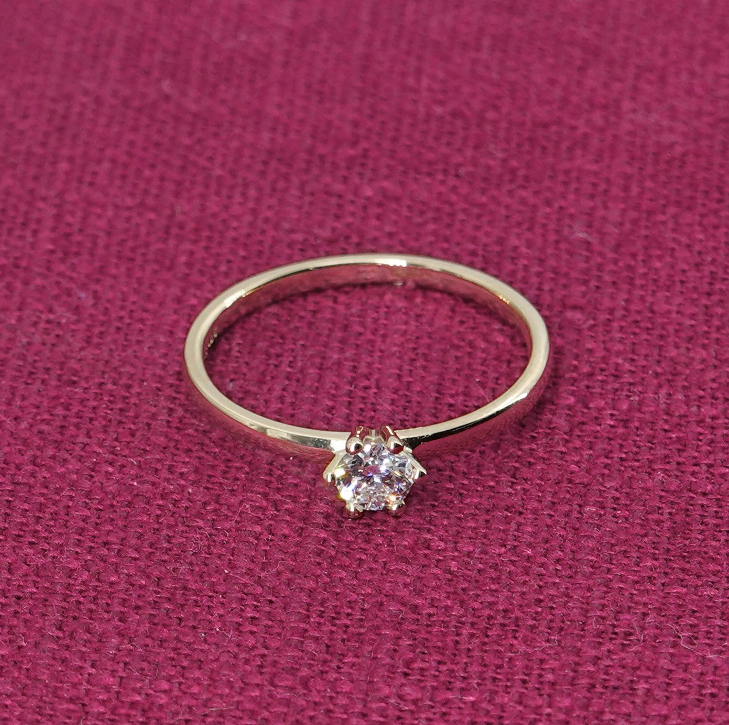 trendor Solitärring Damen DiamantGold 585/14K Brillant 0,25 ct