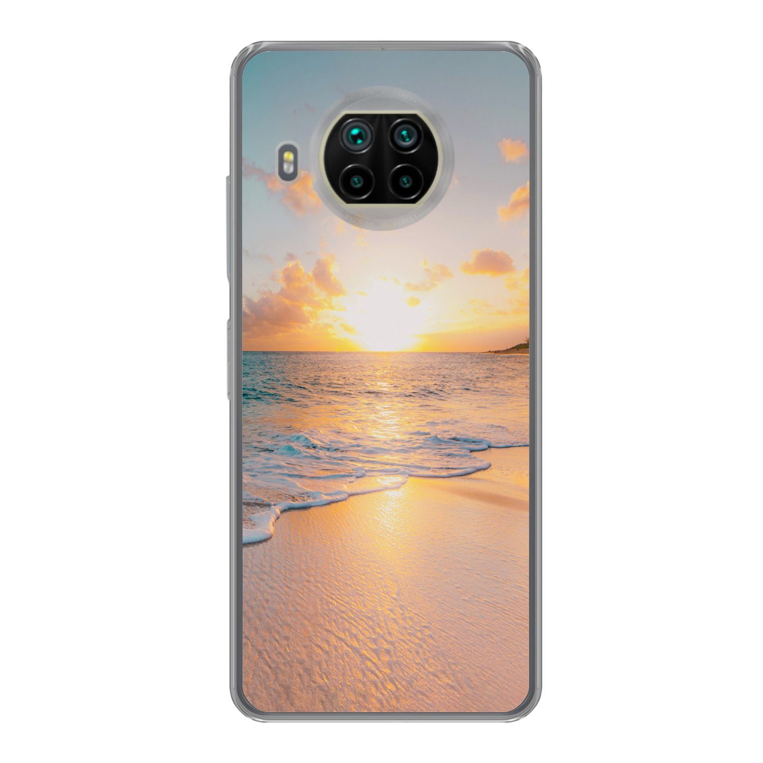 MuchoWow Handyhülle für Xiaomi Mi 10T Lite 5G Sonnenuntergang - Strand - Meer - Sommer - B, Phone Case, Silikon, Schutzhülle Dünn
