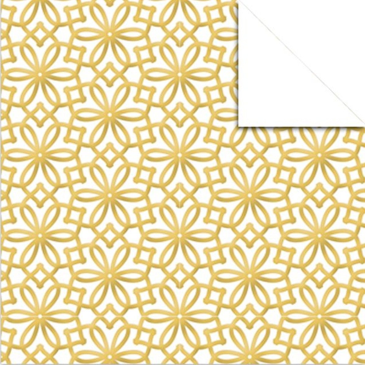 Bastelfilz Faltblätter Aurelio Stern Alpha 110g/qm weiß/gold 15x15cm.