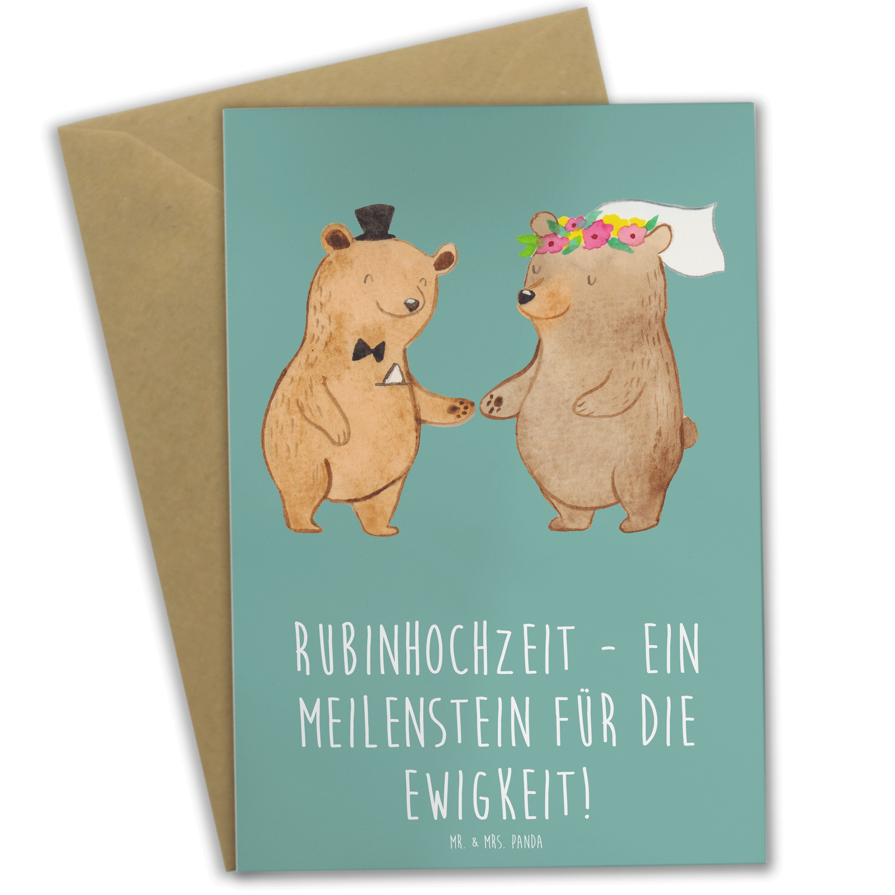 Grußkarte 40. Hochzeitstag Rubinhochzeit - Meeresbrise - Geschenk, inspirierend