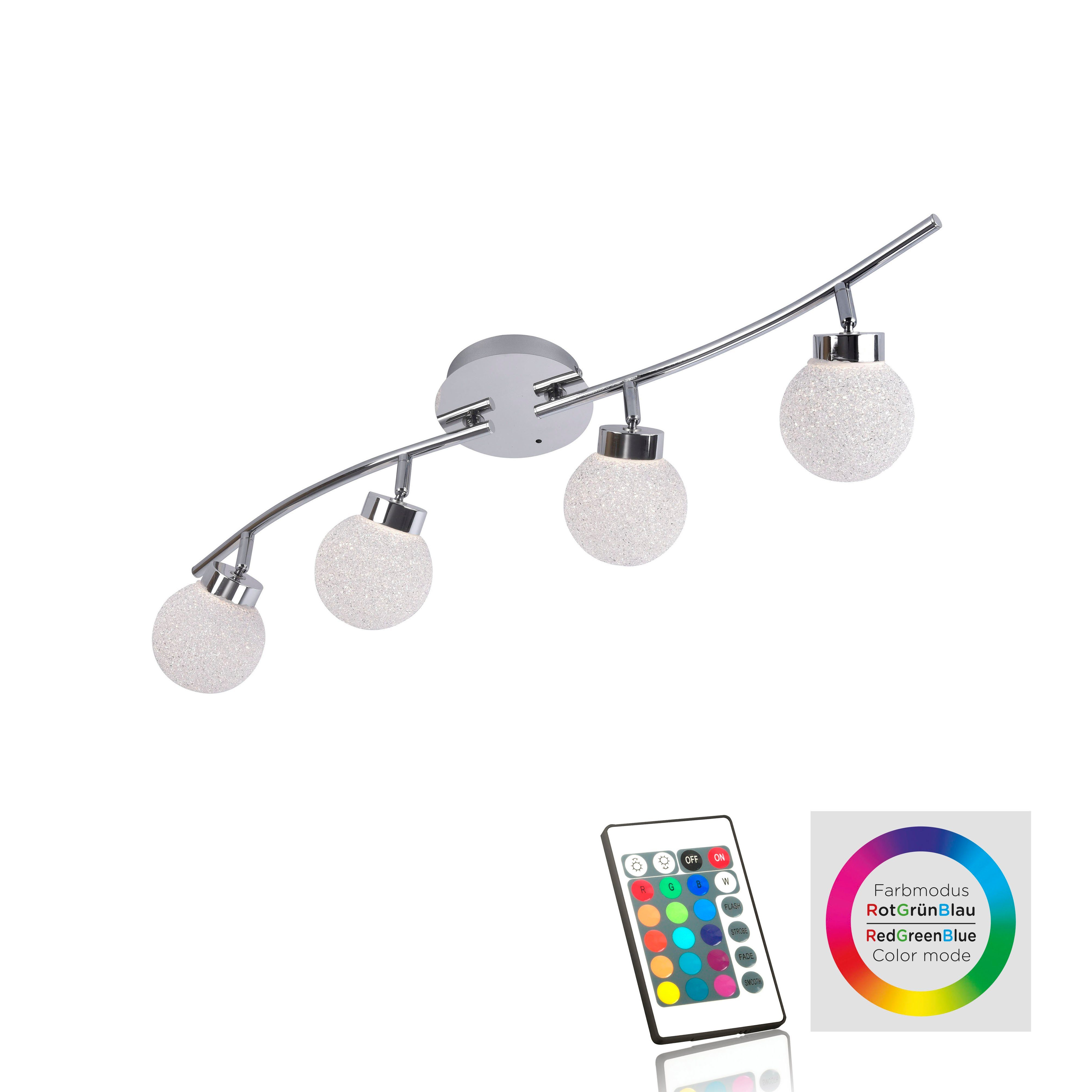 JUST LIGHT Deckenleuchte MIKO, Fernbedienung, Infrarot inkl., dimmbar über Fernbedienung, LED fest integriert, Warmweiß, LED, RGB+W, Fernbedienung, Infrarot inkl., dimmbar über Fernbedienung