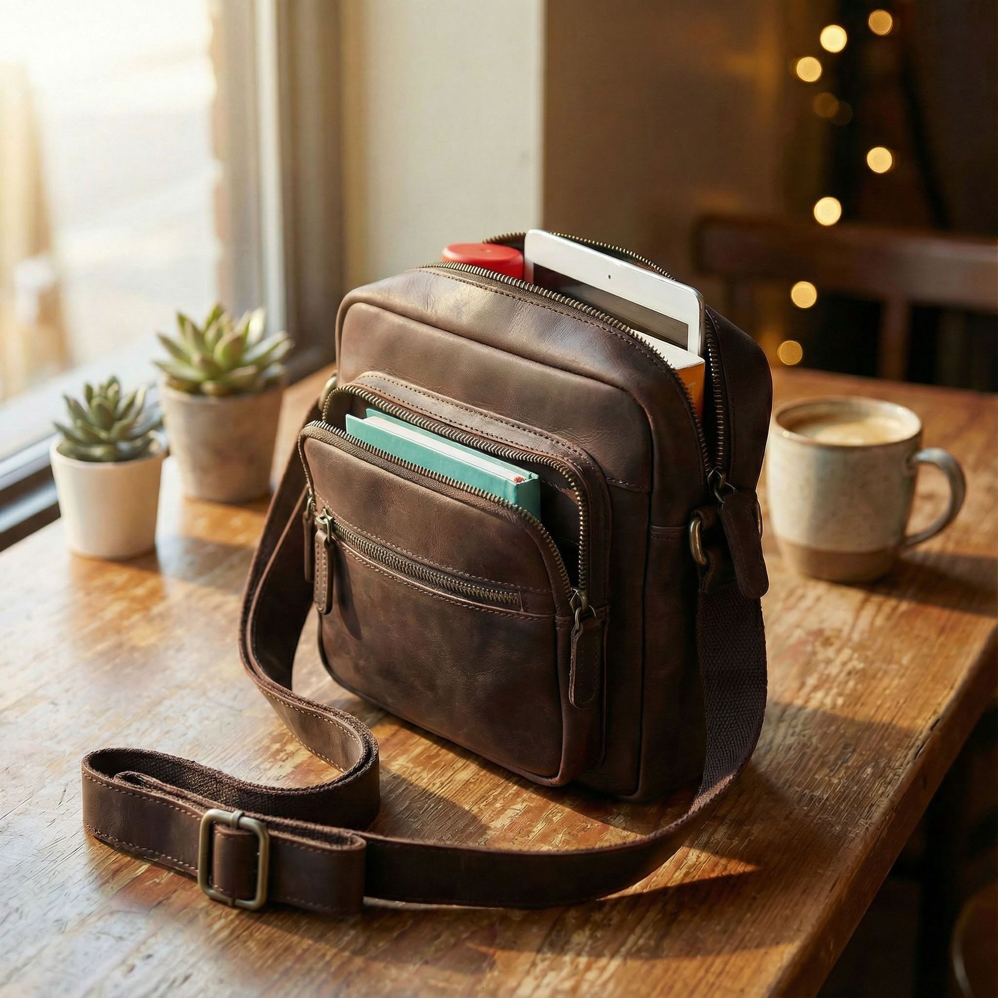 STILORD Schultertasche "Rayo" Kleine Echtleder Herrenhandtasche zum Umhängen