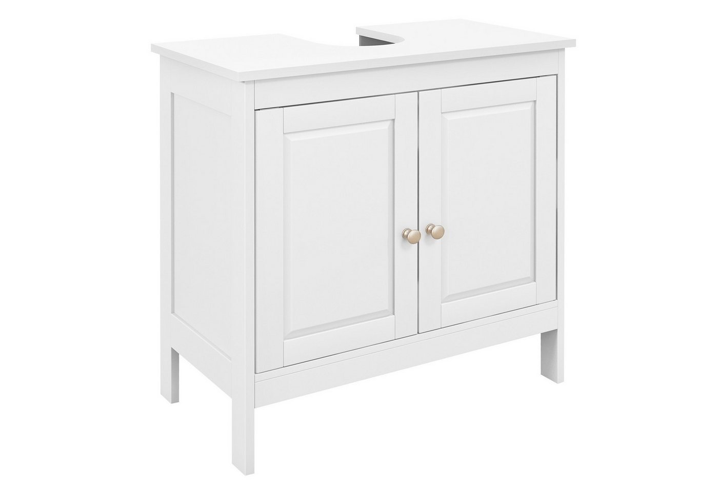 COSTWAY Waschbeckenunterschrank Badezimmerschrank mit verstellbaren Regal, Weiß, 60x30x62cm