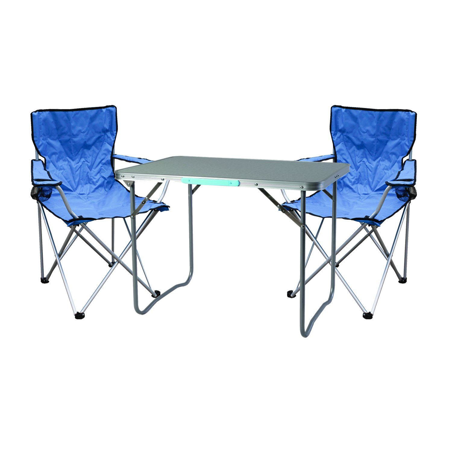 Essgruppe 3-teiliges Campingmöbel Set blau 2x Stuhl inkl. Tasche + 1x Tisch