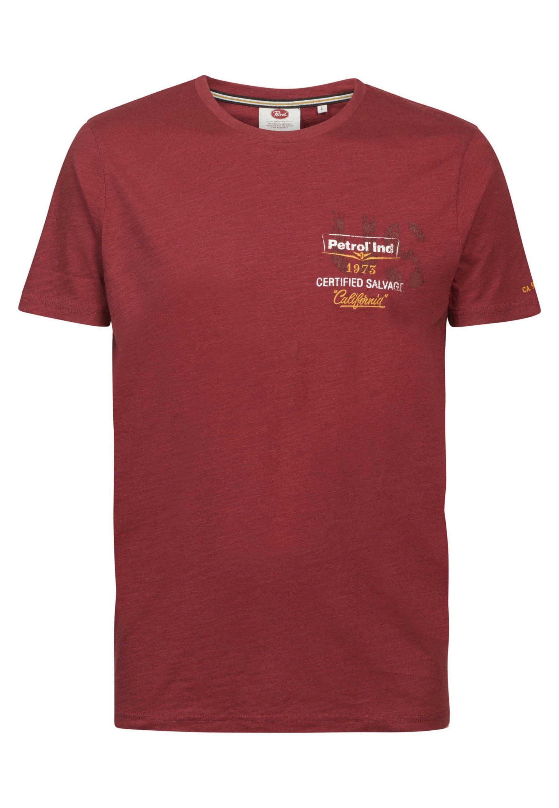 Petrol Industries T-Shirt T-Shirt Classic Print Kurzarmshirt rot