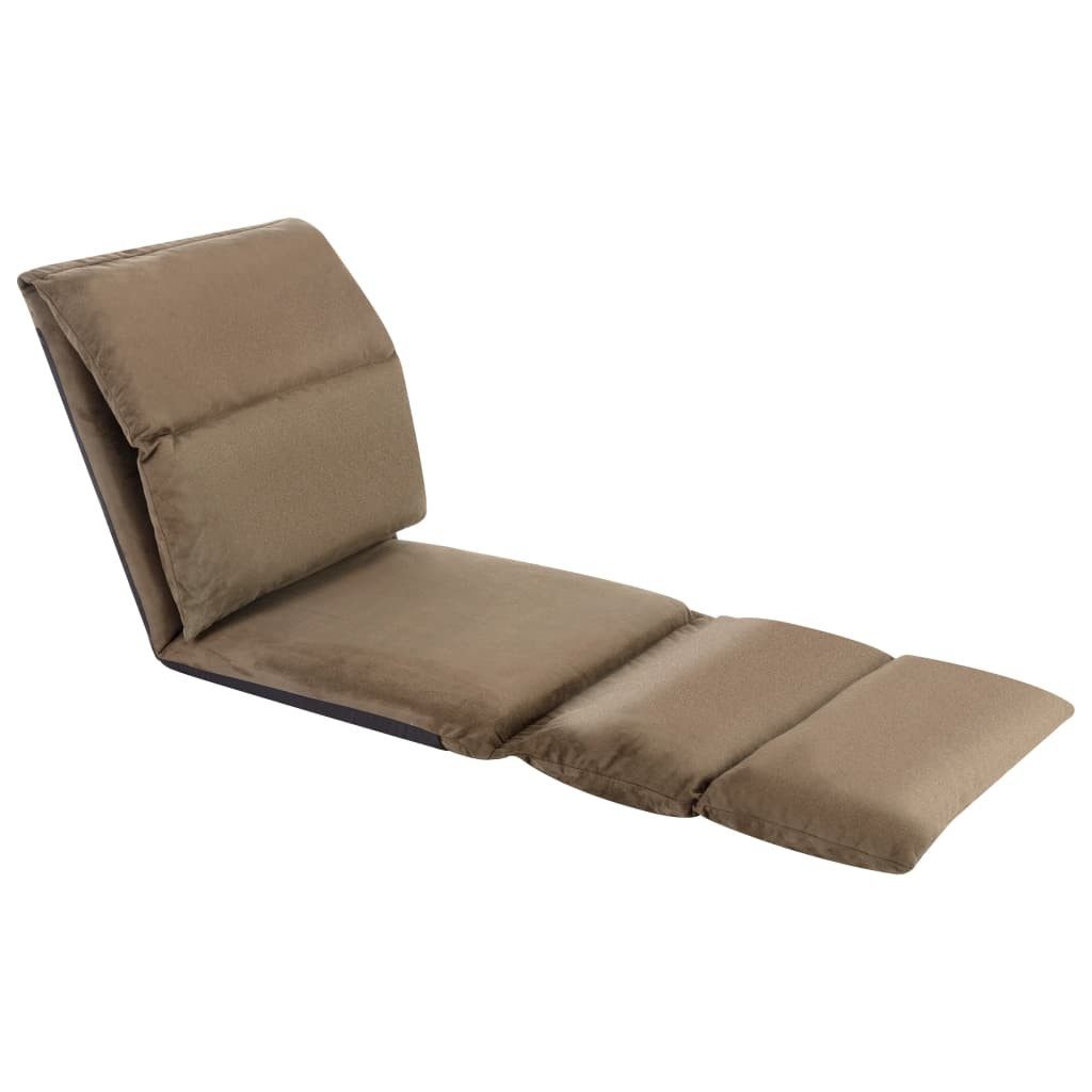 vidaXL Chaiselongue Bodenstuhl Faltbar Taupe Mikrofaser, 1 Teile