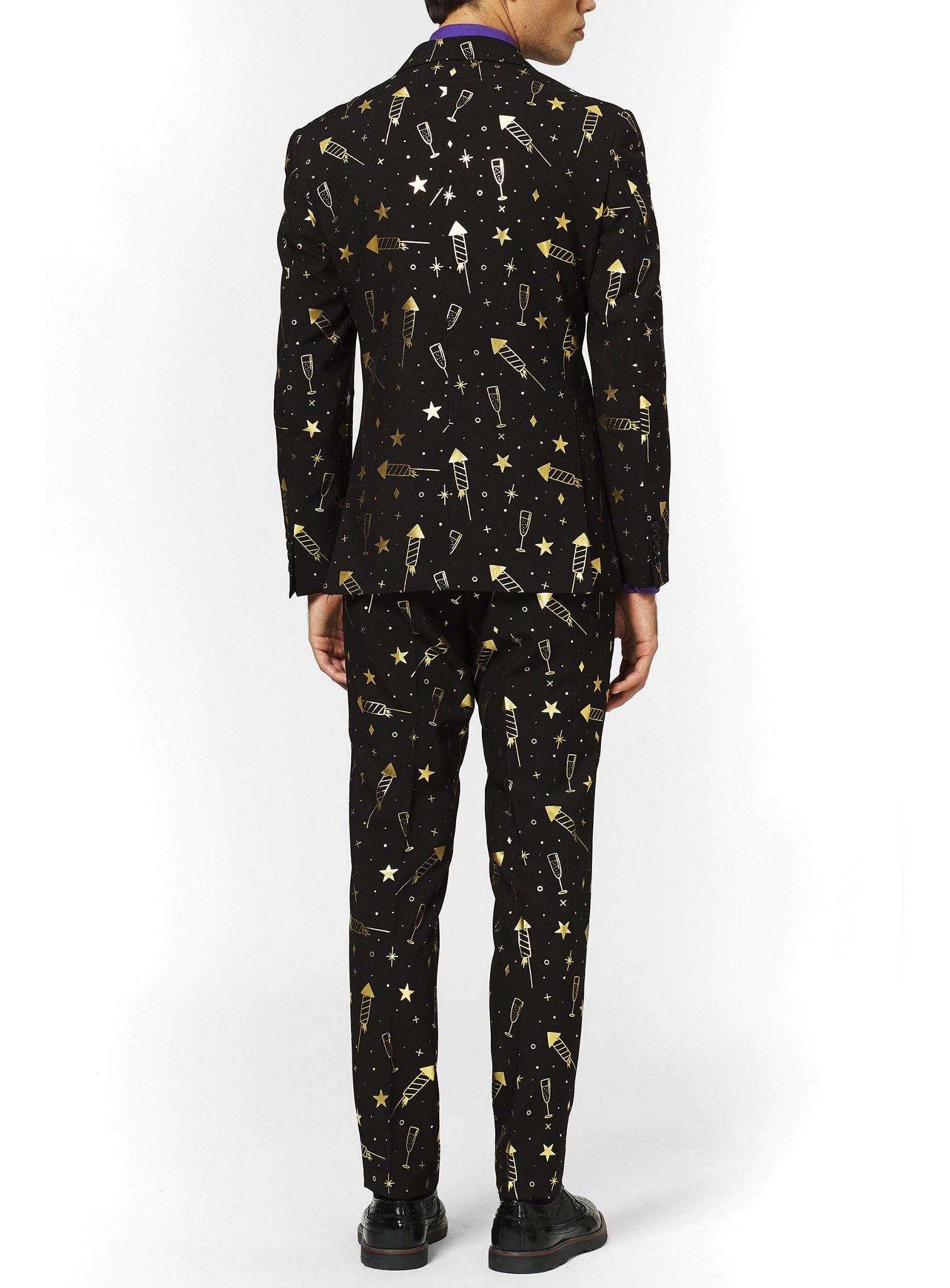 Opposuits Partyanzug Silvester Anzug - Karneval Faschingskostüm Herren, Ausgefallen Anzug für coole Männer