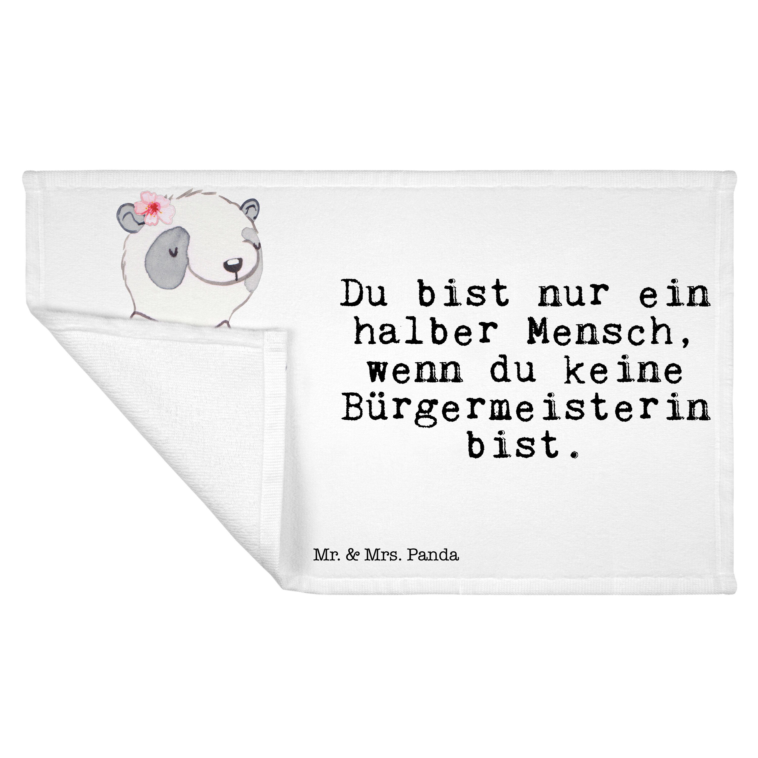 Mr. & Mrs. Gemeinde, Oberbürgermeist, Weiß Bürgermeisterin mit Herz Panda - (1-St) - Geschenk, Handtuch