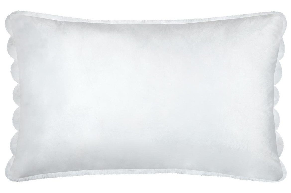 SCHÖNER LEBEN. Fellkissen Kuschelkissen XL Plüschfell weiß 50x80 cm mit Veloursrückseite