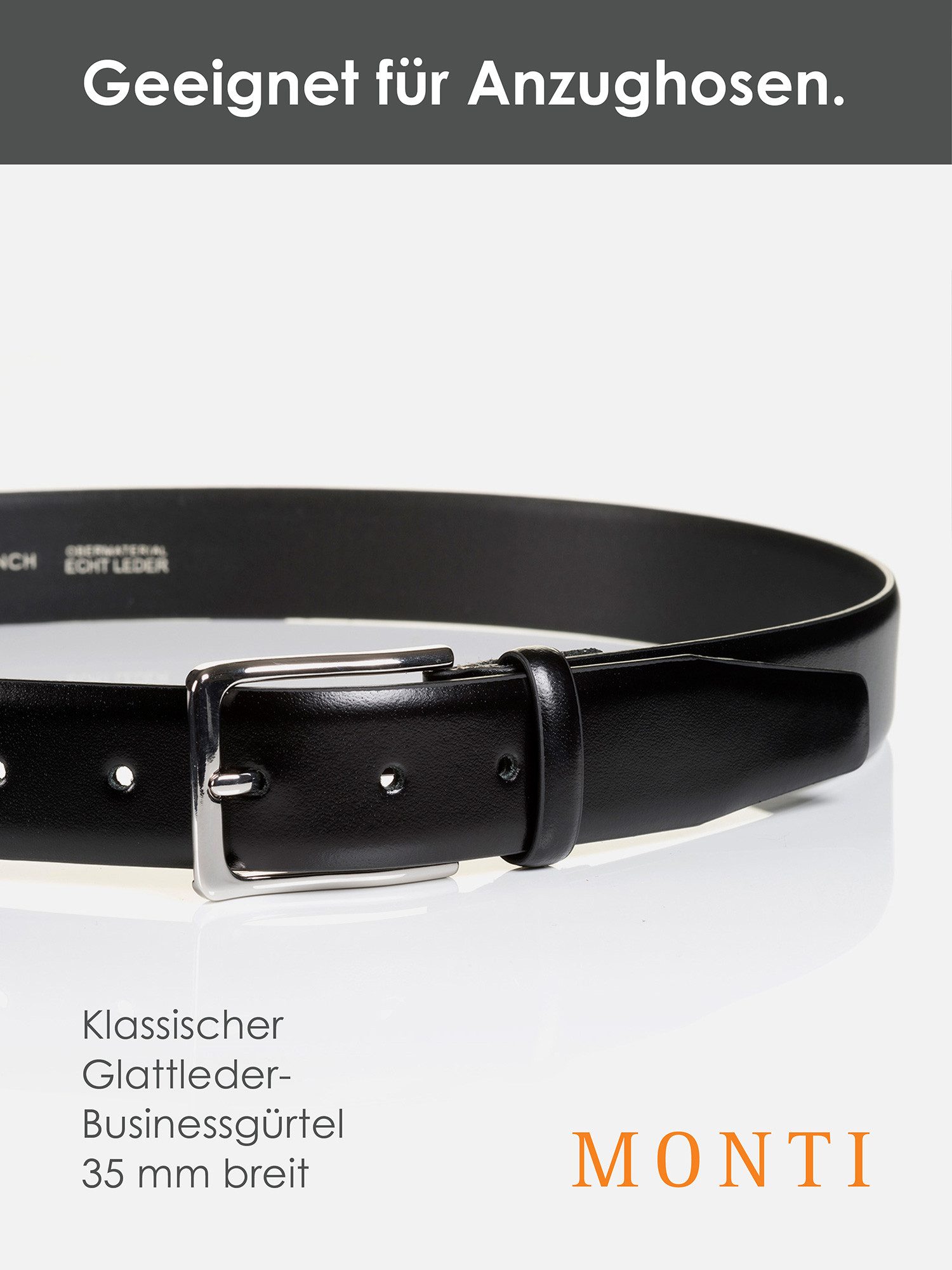 MONTI Ledergürtel REDDING glänzend, elegant