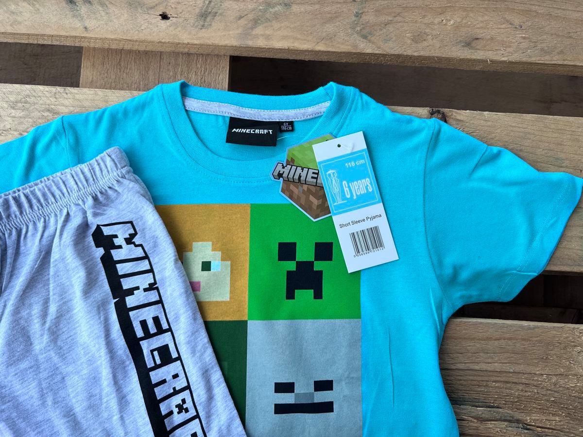 Minecraft Pyjama Minecraft Kinder Pyjama kurzer Schlafanzug für Jungen und Mädchen – Bild 4 von 4
