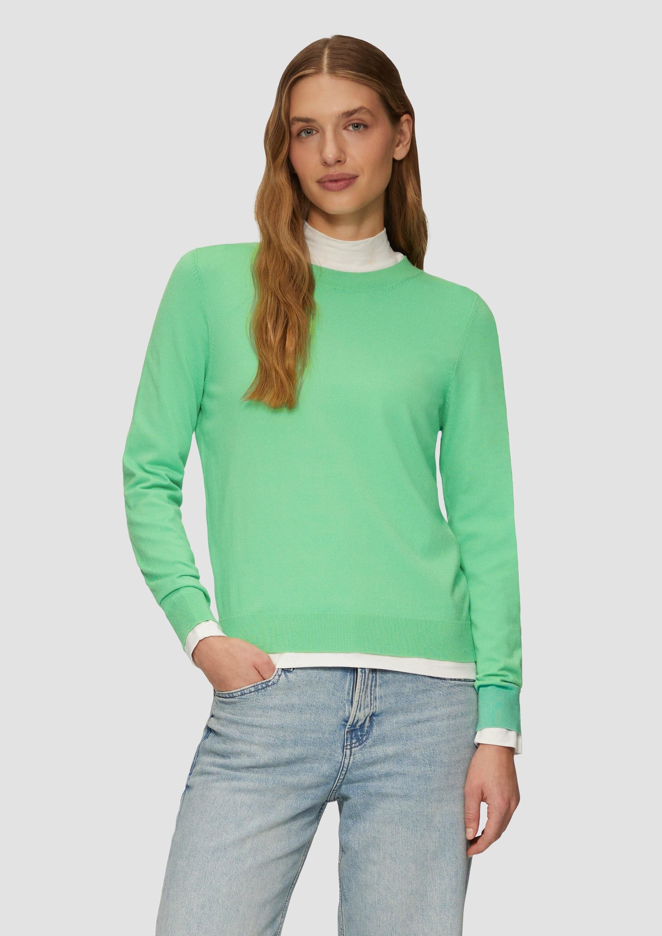 s.Oliver Longpullover Strickpullover Strickpullover aus Viskosemix günstig online kaufen