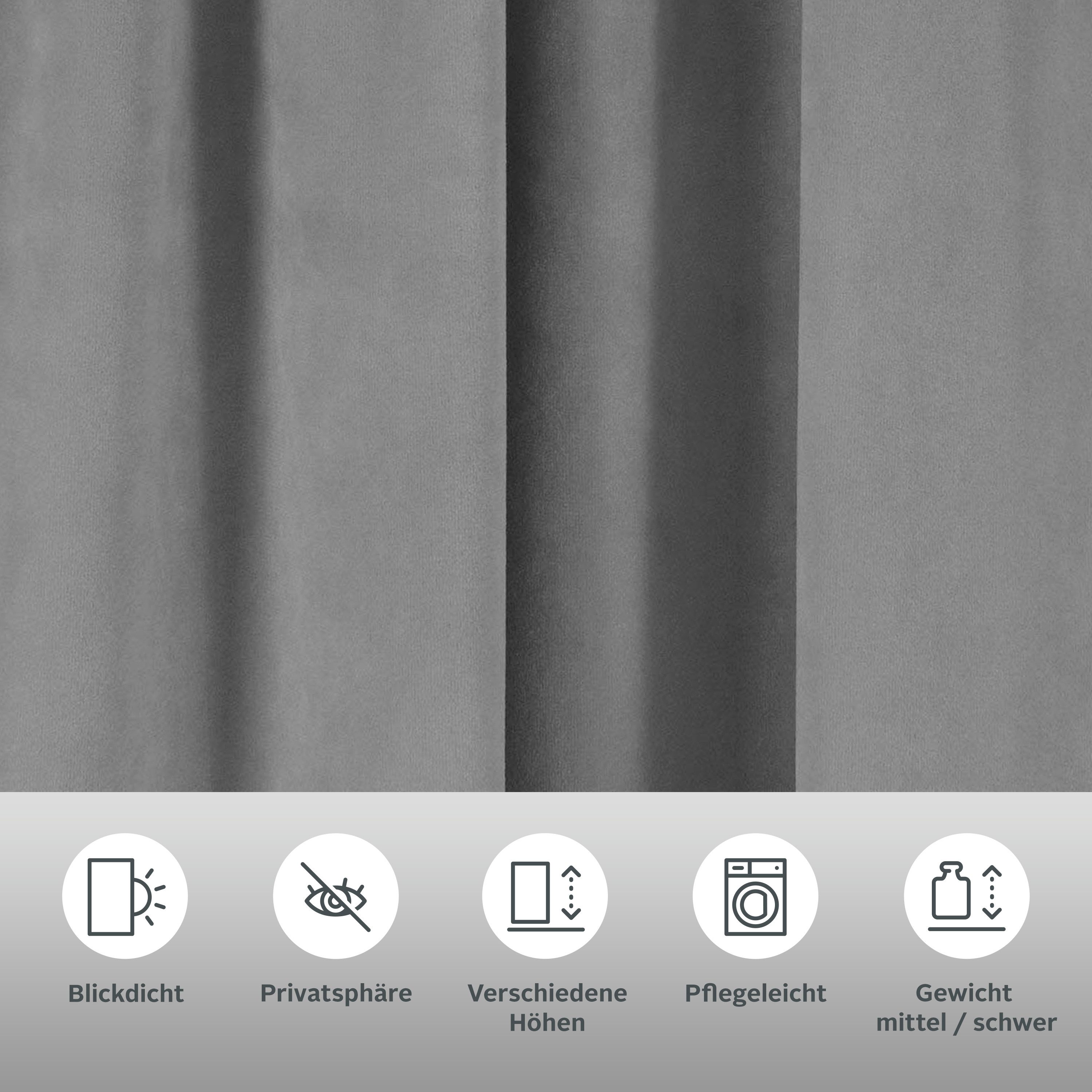 LeGer Home by Lena Gercke Vorhang Samt Ladina (1 St), Stangendurchzug, blickdicht, Polyester, blickdicht, gewebt, verschiedene Größen, 1 Stück, Bestseller