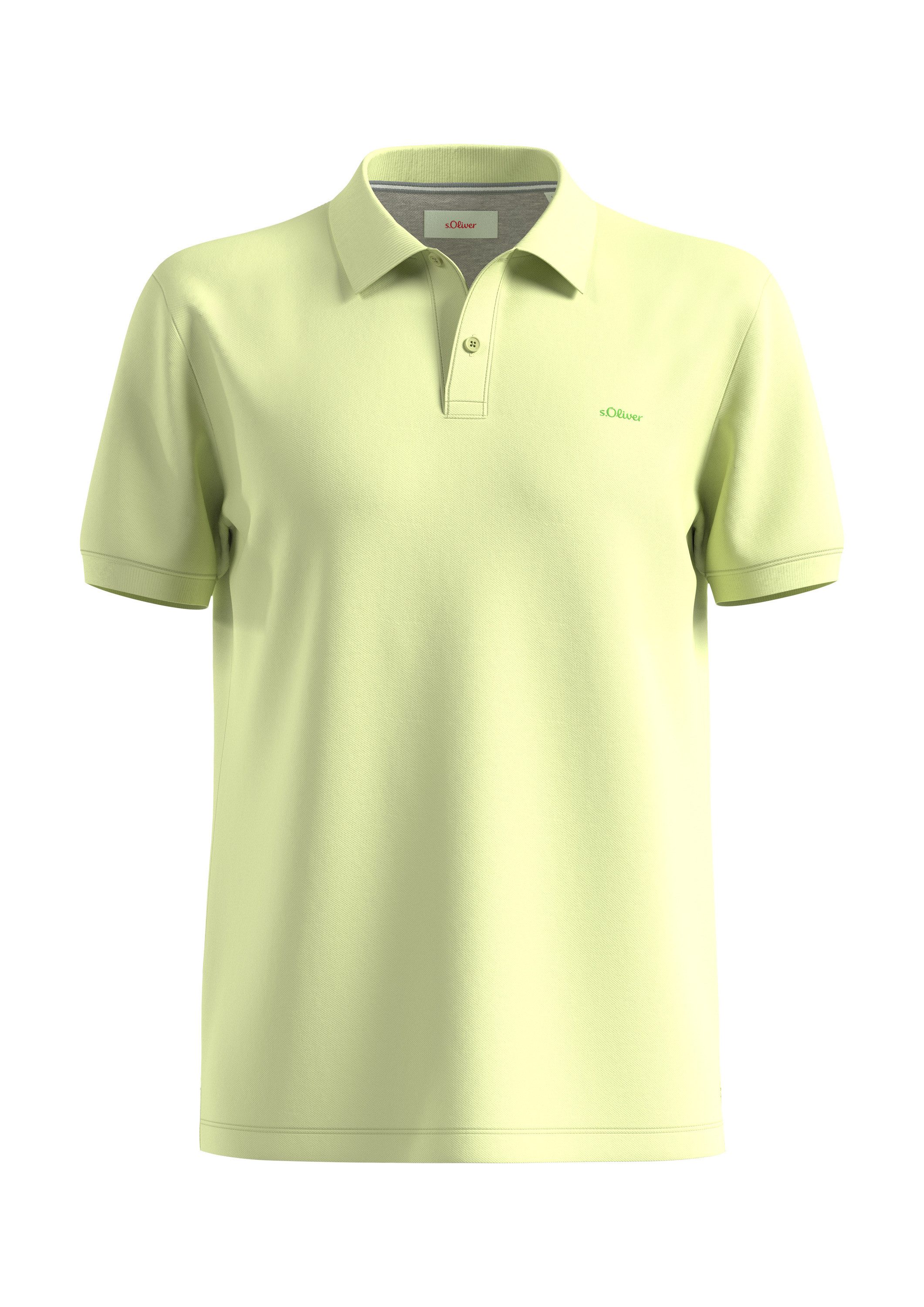 s.Oliver Kurzarmshirt Polo-Shirt Poloshirt mit Logo-Stickerei und Knopfleis günstig online kaufen