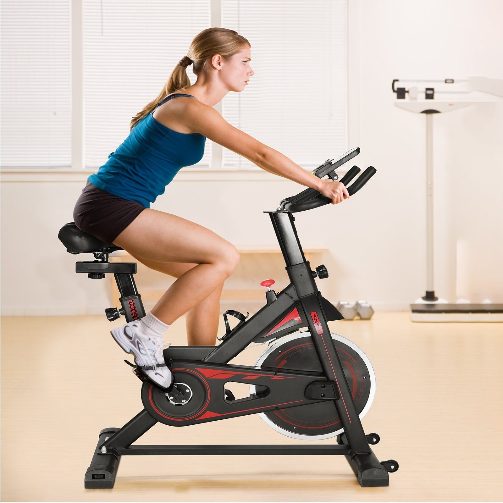 Heimtrainer mit MVPower Schwungrad), (LCD-Display Stufenlose & Belastung Max. Fahrrad 150kg mit Heimtrainer Widerstandseinstellung Pulsmessung, 10 kg