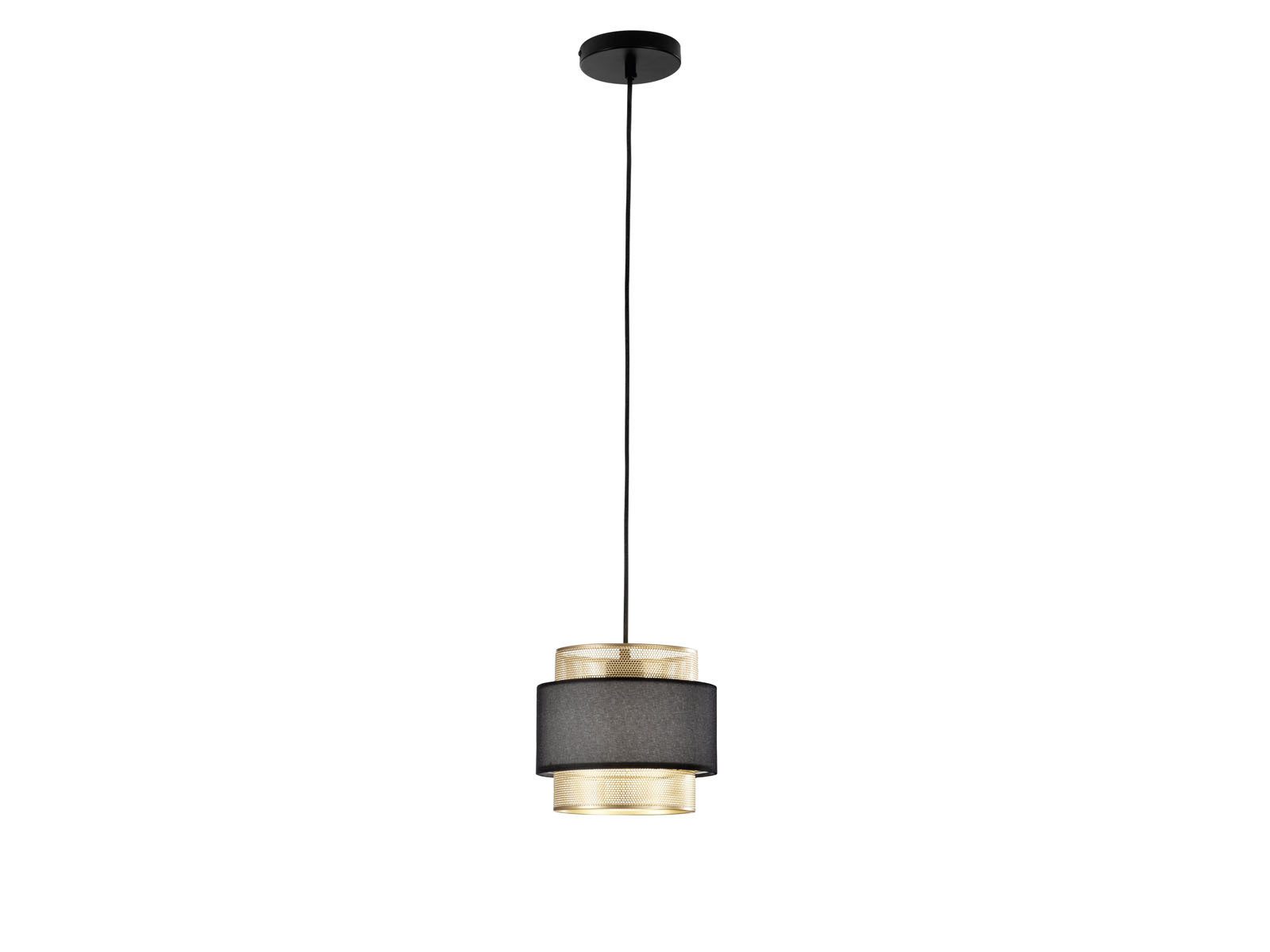 Luce Design Ambiente LED Pendelleuchte Metall Lampenschirm mit Stoff Ø 21cm, Dimmfunktion, LED wechselbar, Warmweiß, elegante Designer Hängelampe einflammig mit E27 Leuchtmittel