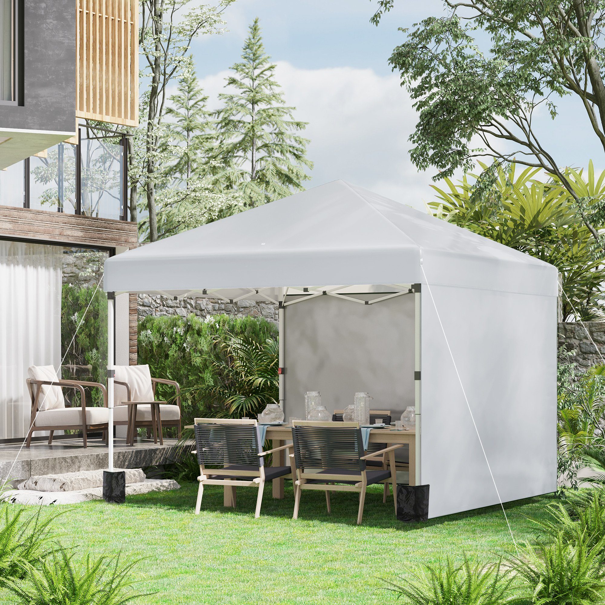 Outsunny Faltpavillon Pavillon UV-Schutz, mit 2 günstig online kaufen