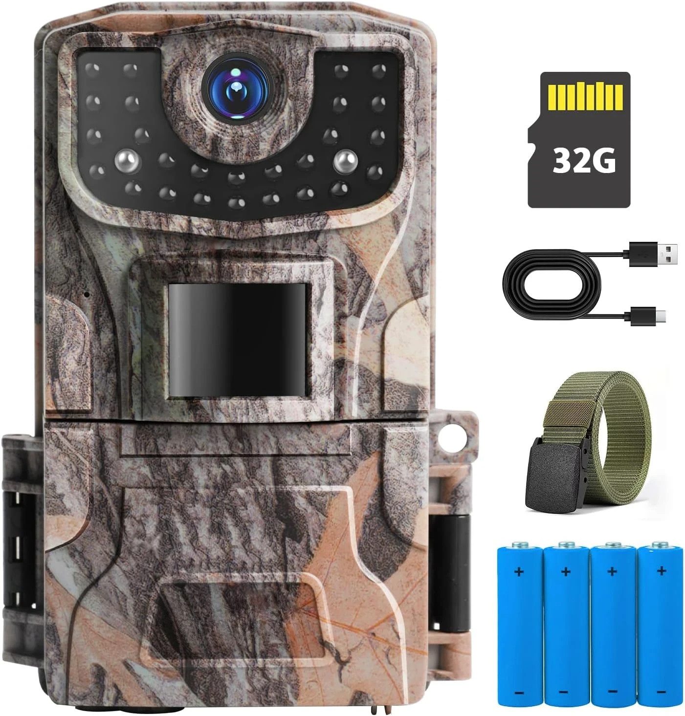 TWUFY Wildkamera 2K Wildkamera mit Bewegungssensor 36MP Nachtsicht & 32GB Karte (Außenbereich, für die Jagd Wildlife Scouting Garten Haus Sicherheit, Testsieger Jagd 0,1s Auslöser Wildtierkamera 120° Erfassungswinkel, 1-tlg., Infrarot Nachtsichtkamera Out