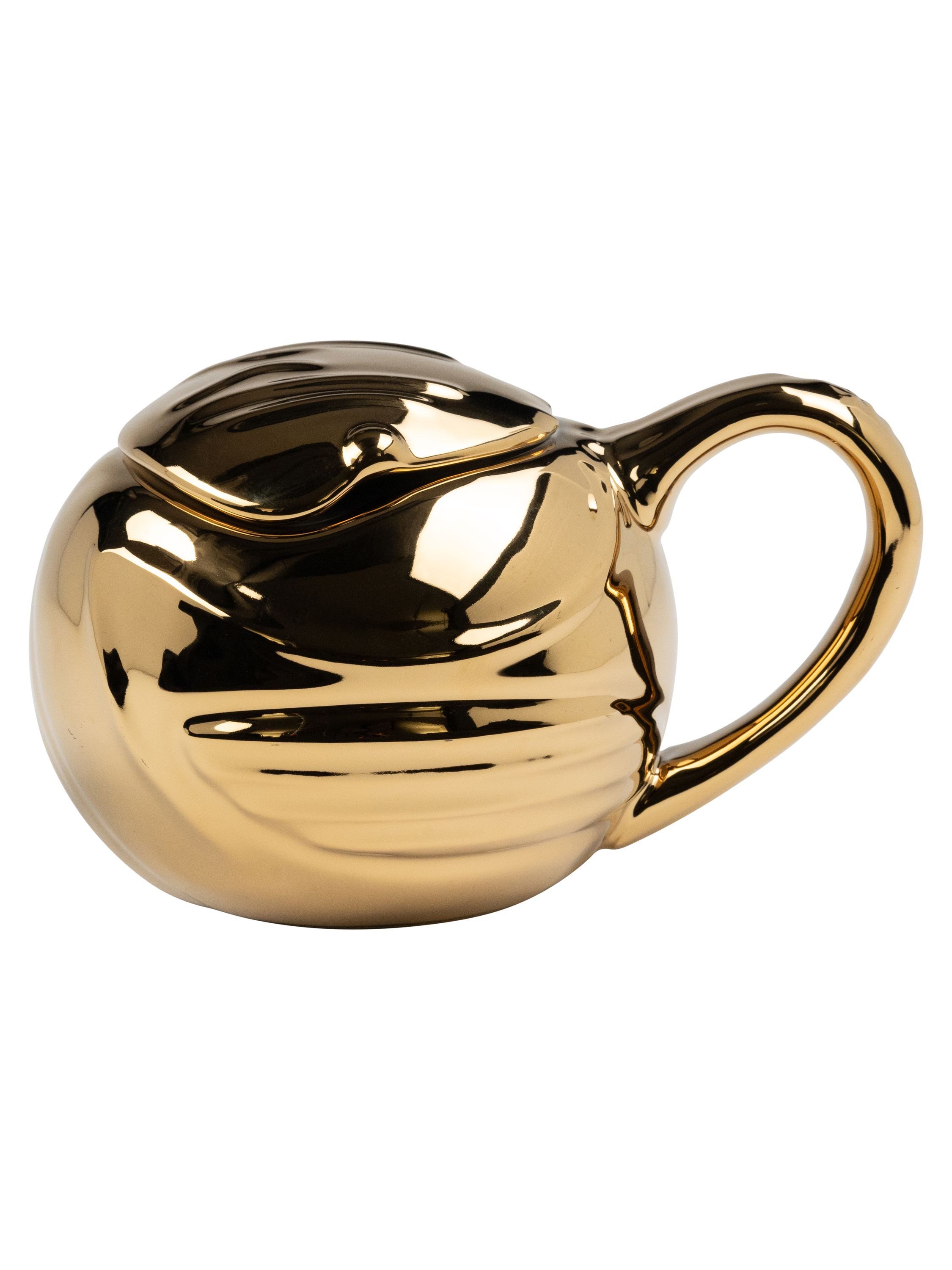 United Labels® Tasse Harry Potter Tasse in Geschenkbox goldener Schnatz Quidditch Gold, Keramik