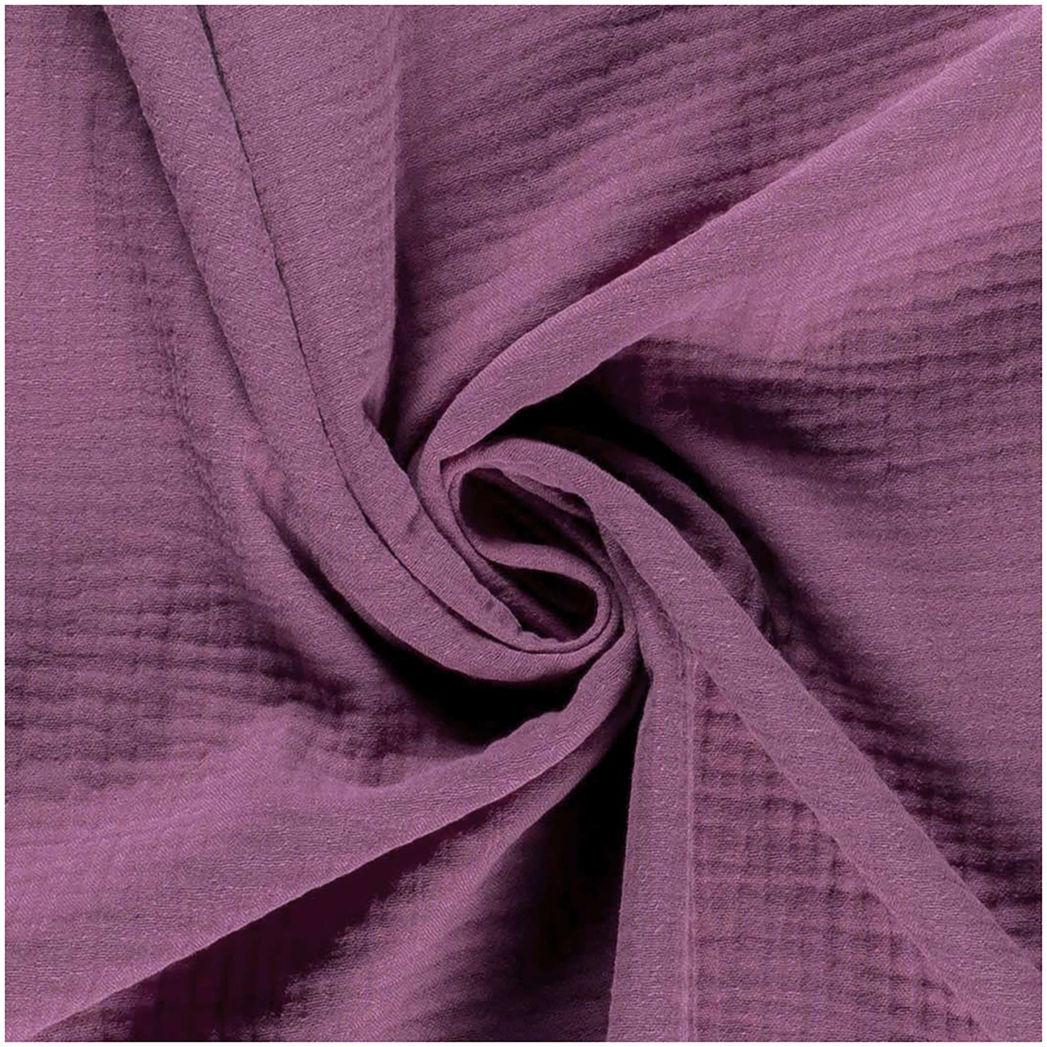 maDDma Stoff 50x130cm Musselin Stoff uni Meterware Mulltuch, erikaviolett