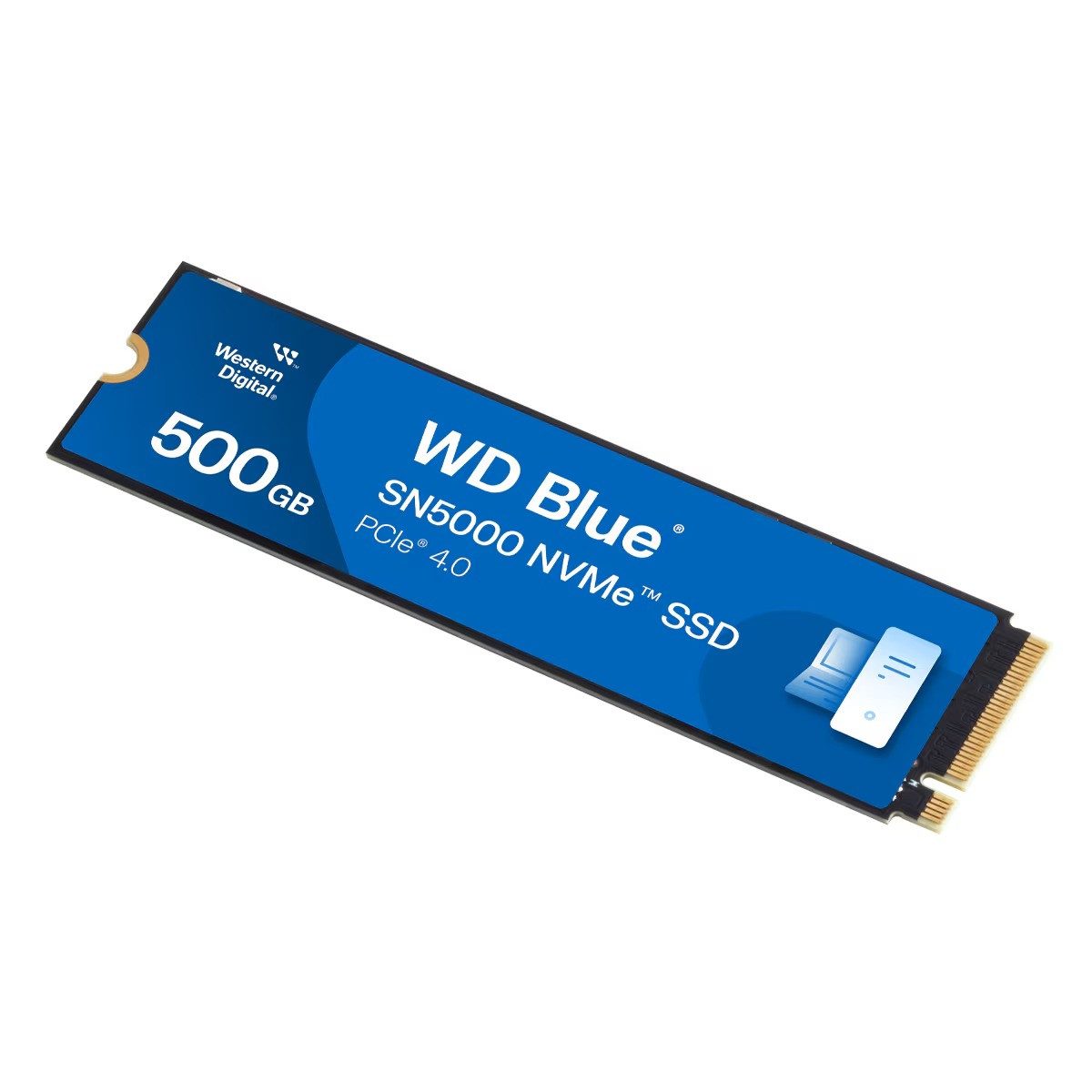 Western Digital WD Blue SN5000 500GB SSD M.2 2280 NVMe interne SSD (500 GB) M.2" 5000 MB/S Lesegeschwindigkeit, 4000 MB/S Schreibgeschwindigkeit, PCIe Gen4 x4, NVMe, Western Digital nCache 4.0, 3D TLC NAND
