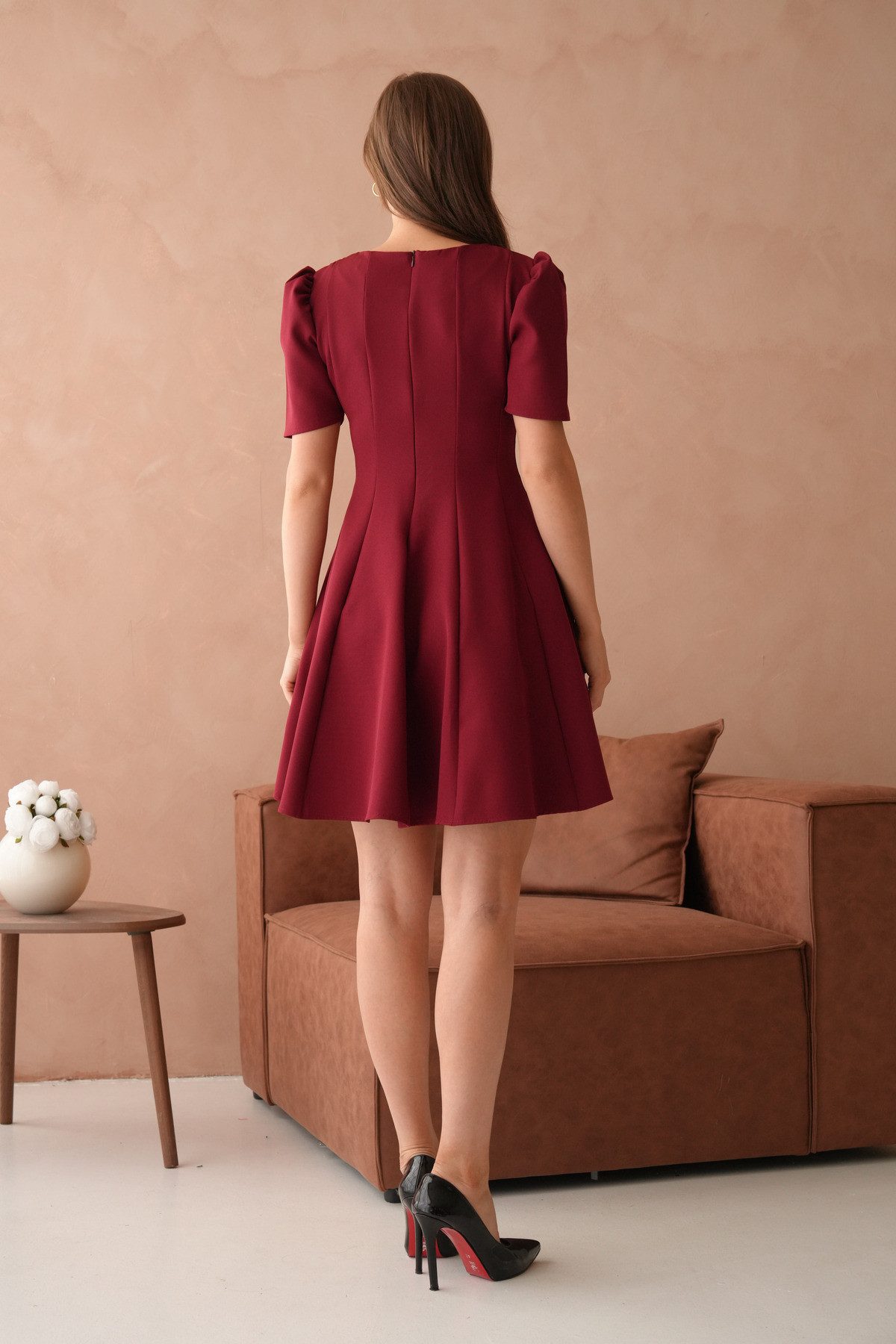 WOMAN VISION Minikleid Kurzärmeliges ausgestelltes Minikleid