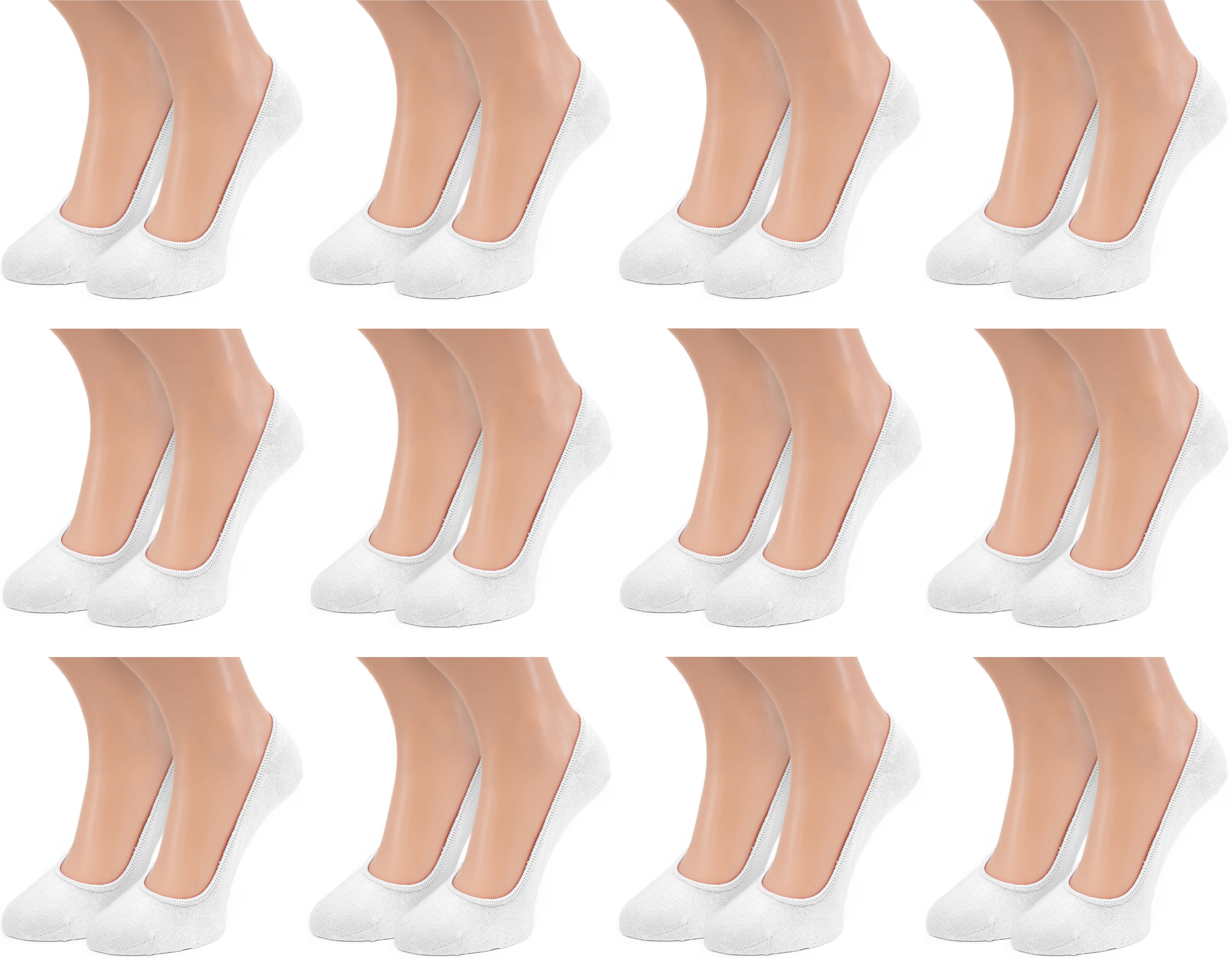 BRUBAKER Füßlinge unsichtbare kurze Socken, Sneakersocken für Damen (12-Paar) Basic Ballerina Socken Set für Frauen, Baumwolle, Größe 36-41