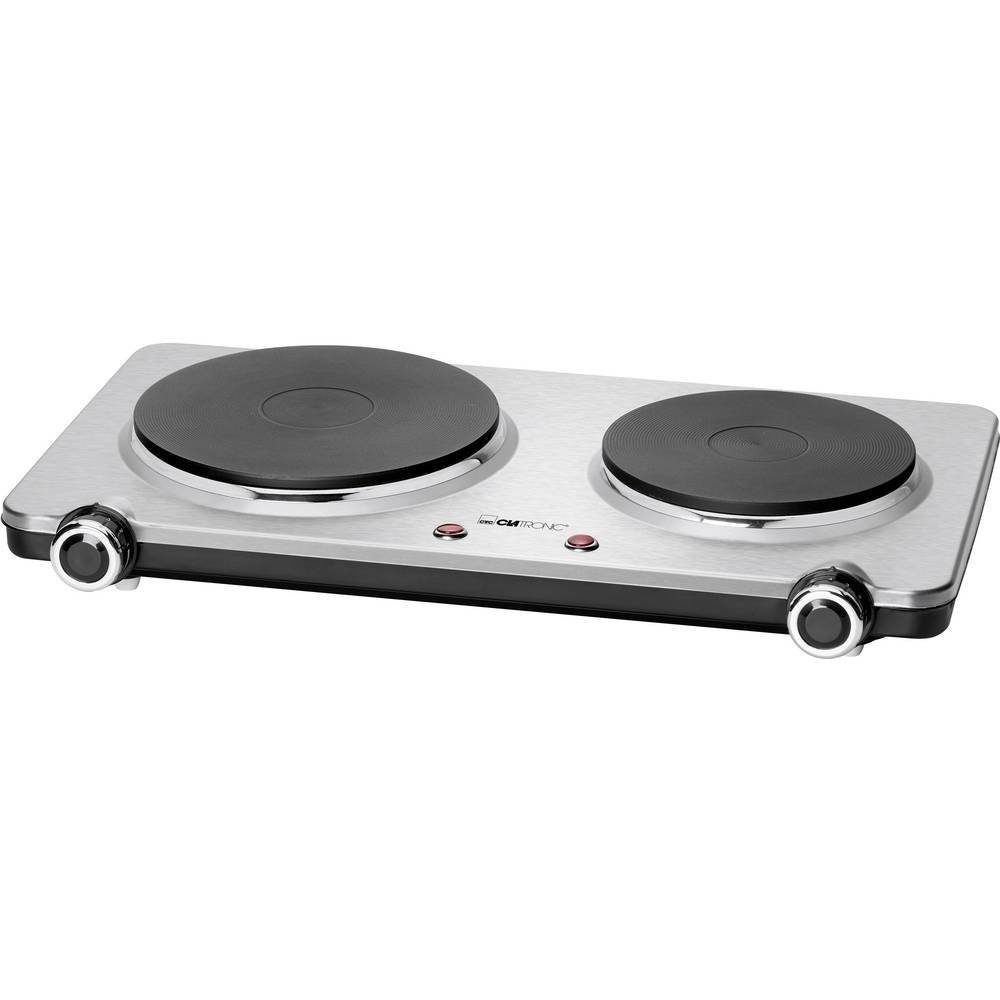 CLATRONIC Doppelkochplatte E 1000/1500 W Doppelkochplatte 271722, 2 getrennte Temperaturregler