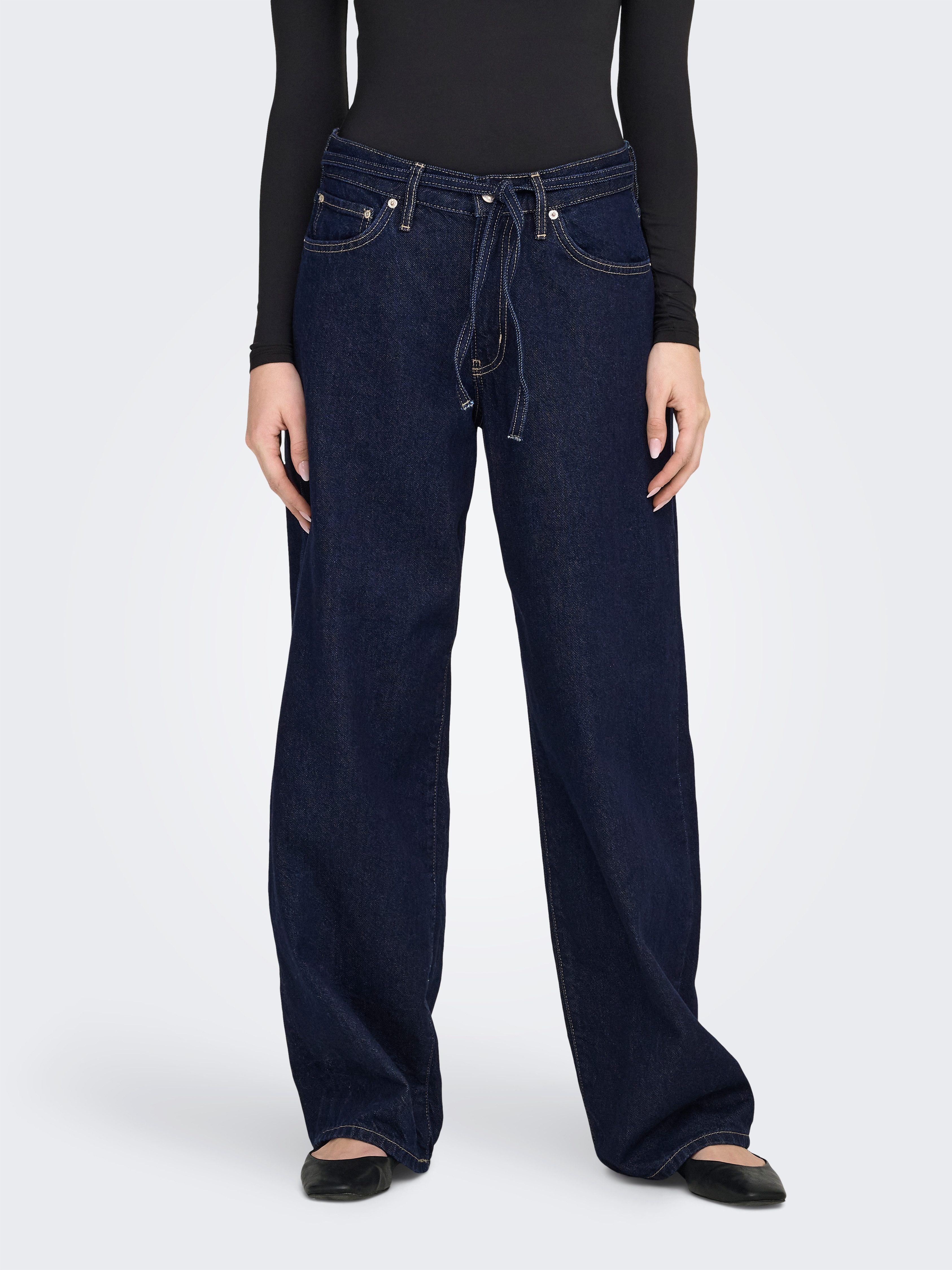 ONLY Straight-Jeans ONLGIANNA MW STRAIGHT DNM DOT630 NOOS Baumwolle