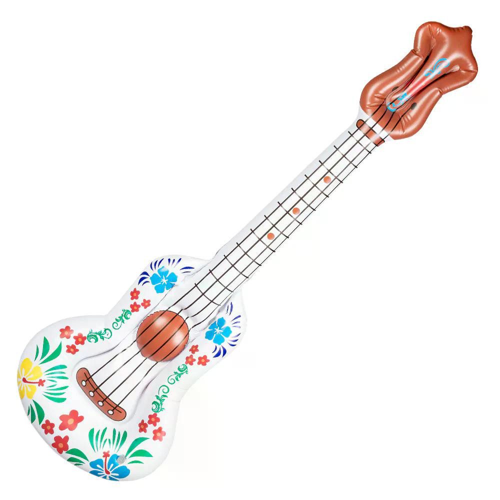 Boland Kostüm Aufblasbare Gitarre Aloha 104 cm Hawaii Party und Karneval Accessoire, Tropisches Blumenmuster für echtes Urlaubsfeeling