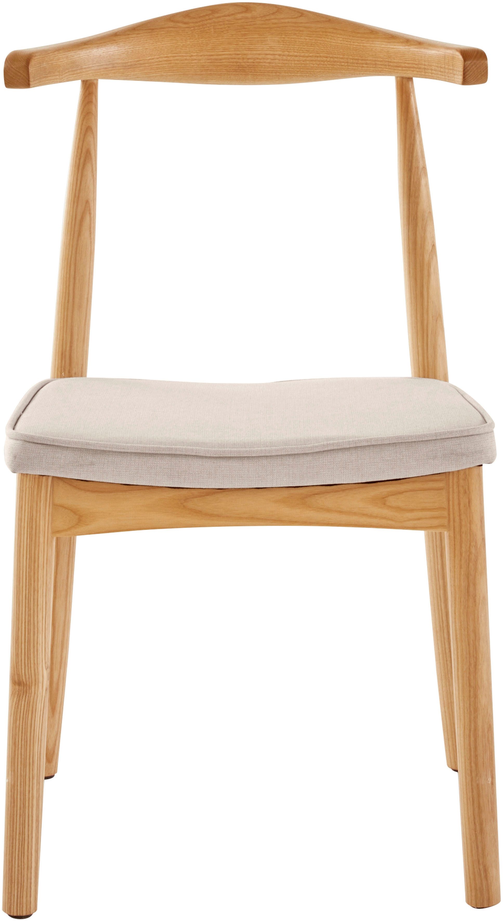 LeGer Home by Lena Gercke Esszimmerstuhl Rianne (Set, 2 St), Gestellrahmen aus massivem Eschenholz, Sitzfläche mit Webstoffkissen