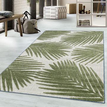 Teppich Palmen-Design, Teppium, Rechteckig, Höhe: 10 mm, Outdoor Teppich Grün 3D Palmen Design für Küchen Balkon Terrasse