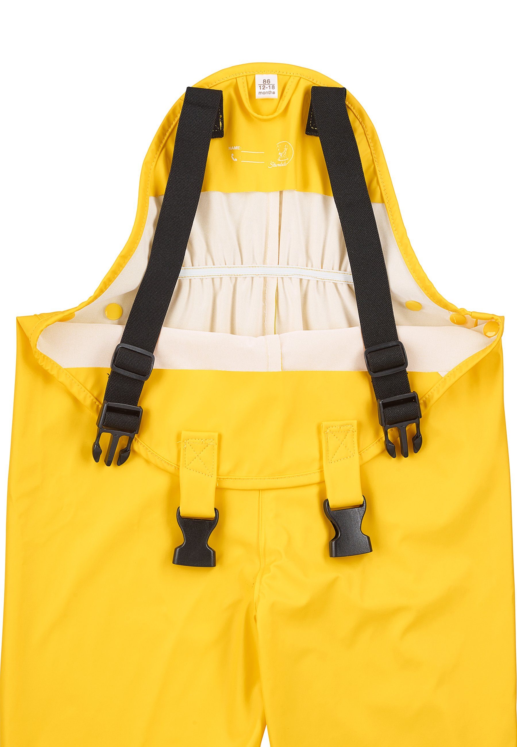 Sterntaler® Regenhose Regenhose ungefüttert uni (1-tlg., Regenträgerhose mit Druckknöpfen, Regenhose mit süßen Motiven) Kinder Hosenträger mit Reflektoren, Matschhosenträger verstellbar