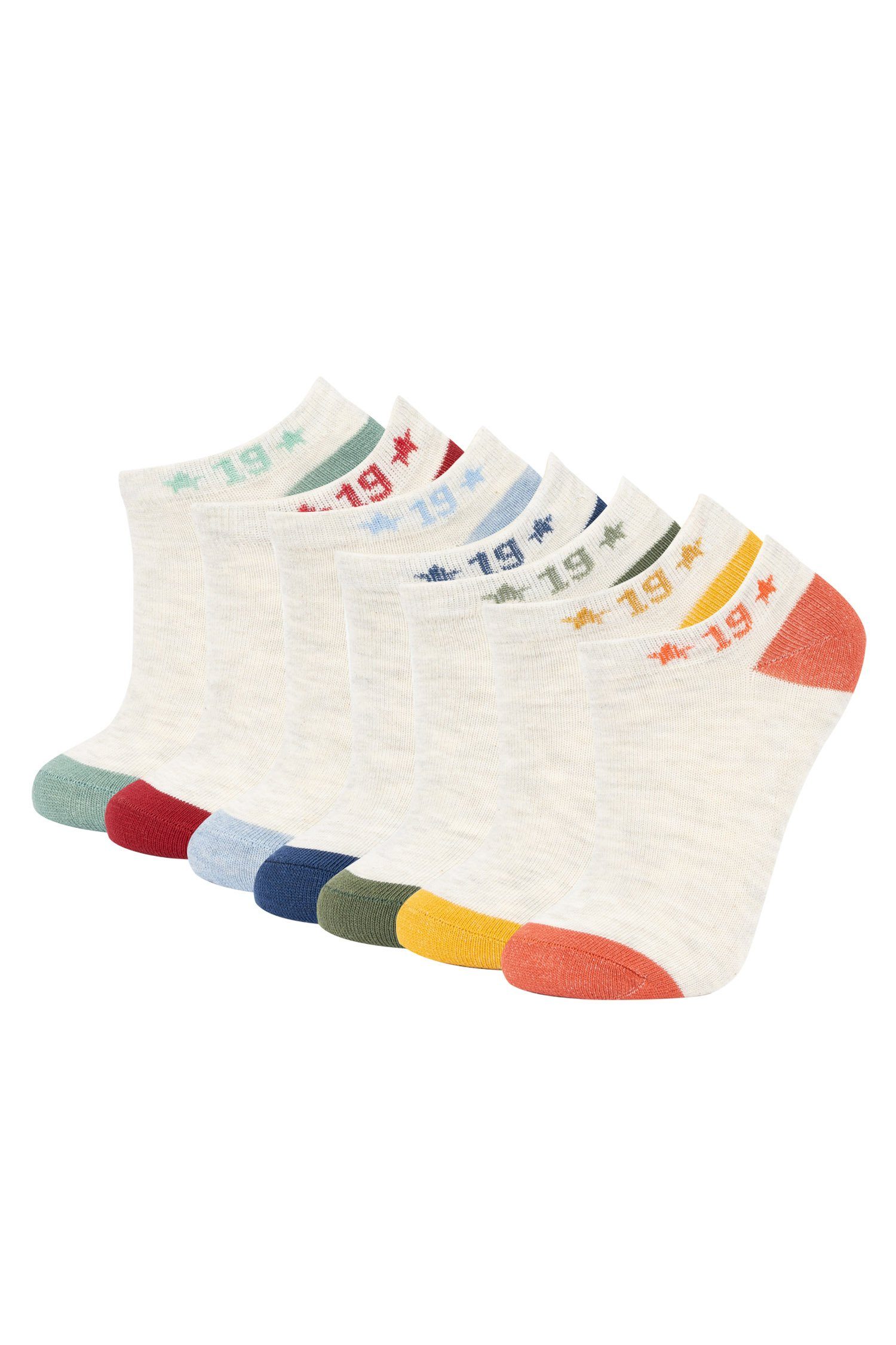 DeFacto Kurzsocken Jungen Kurzsocken LOW CUT (7 tlg) (Packung, 7-Paar) | Kurzsocken