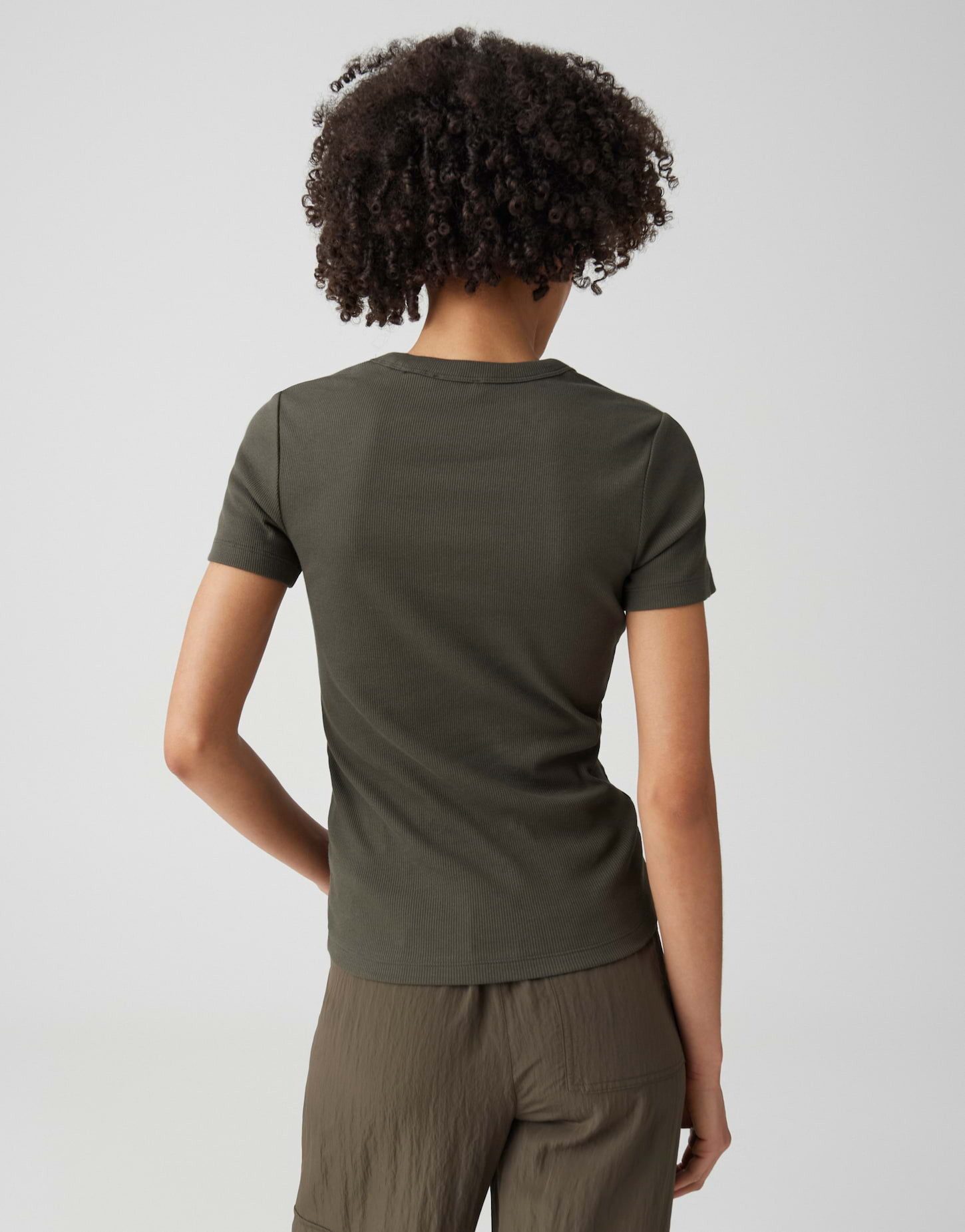 OPUS T-Shirt Samuna Feines Rippshirt Slim aus BCI Cotton Mix schmale Passform, elastischer Stoff