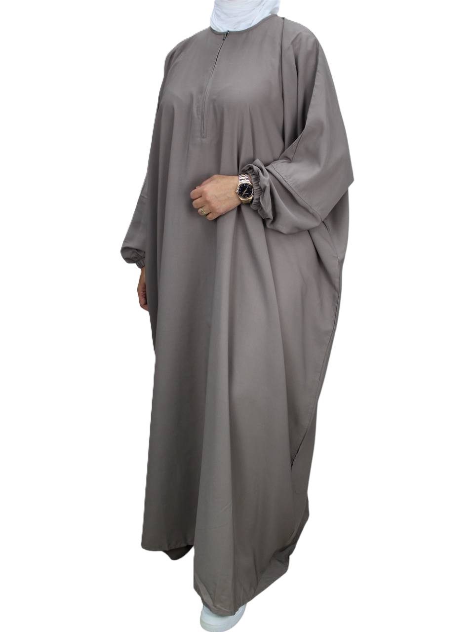 Aymasal Stillkleid Abaya Maryam mit Reißverschluss Umstandskleid Stillmode Islam Modest Reißsverschluss bis zum Bauchbereich, Ideal zum stillen